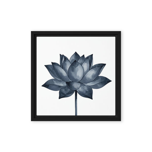 Slate V framed canvas print shown in front view in black frame