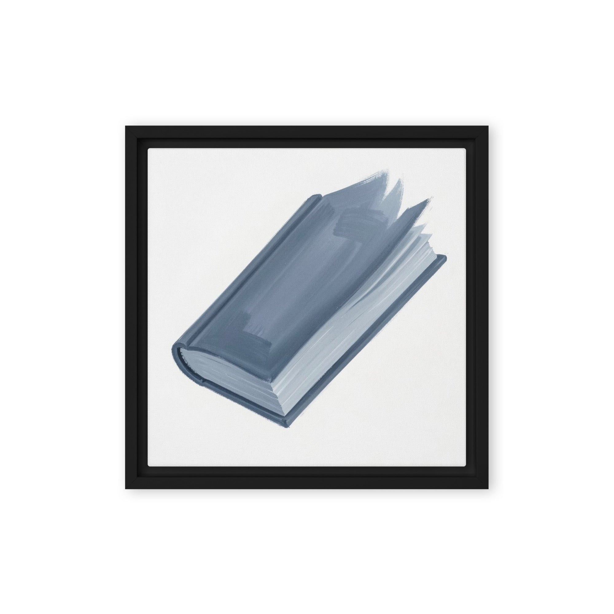 Slate XII framed canvas print shown in front view in black frame