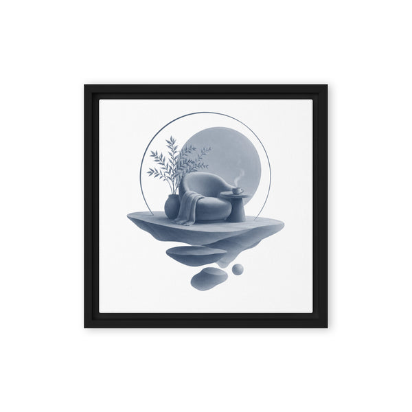 Slate XIV framed canvas print shown in front view in black frame