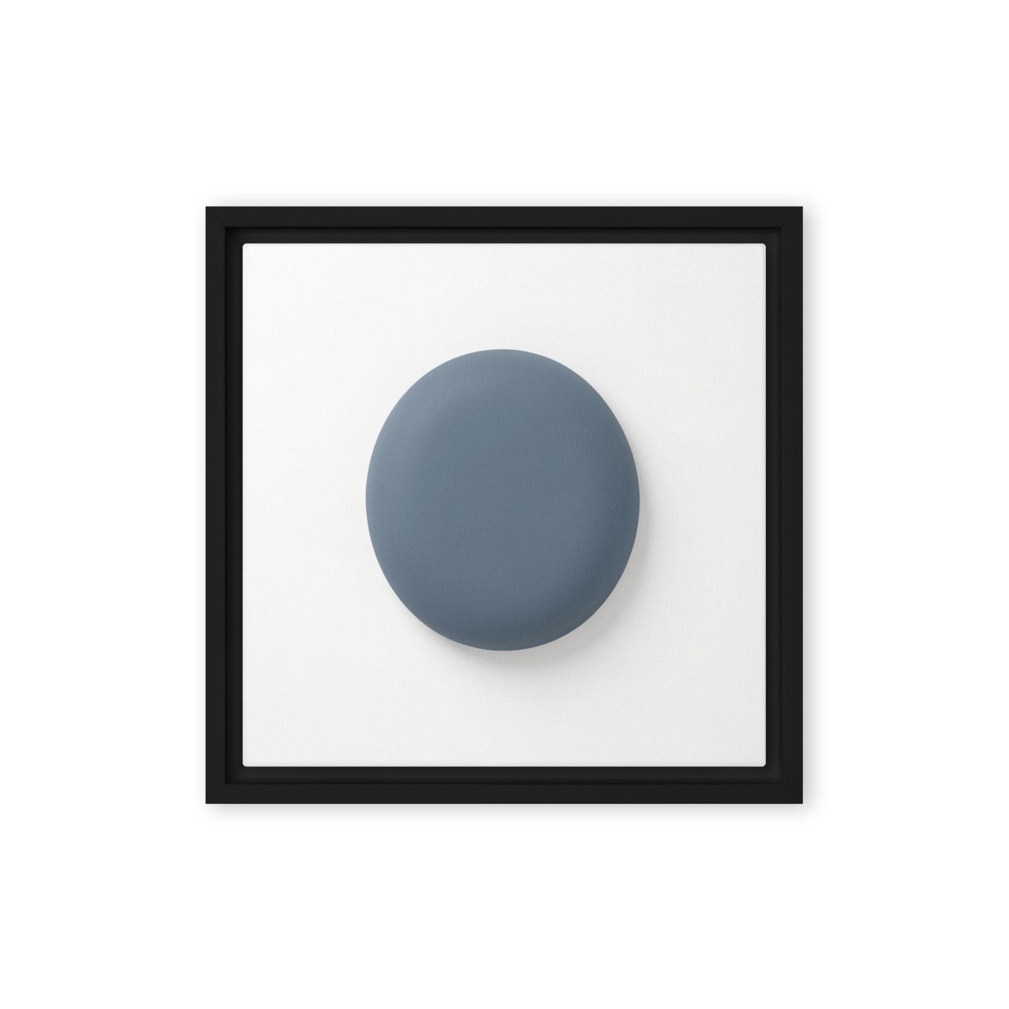 Slate XXX framed canvas print shown in front view in black frame