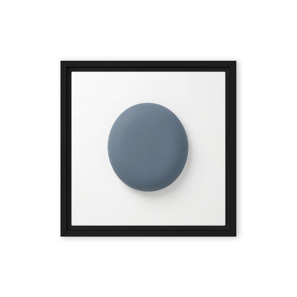 Slate XXX framed canvas print shown in front view in black frame