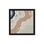 Spall framed canvas artwork with fractured stone-like layers and linear fissures, shown on white.