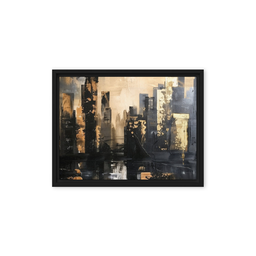 Sommet wall art product image as a framed canvas skyline in black frame, 12 x 18 inch universal size