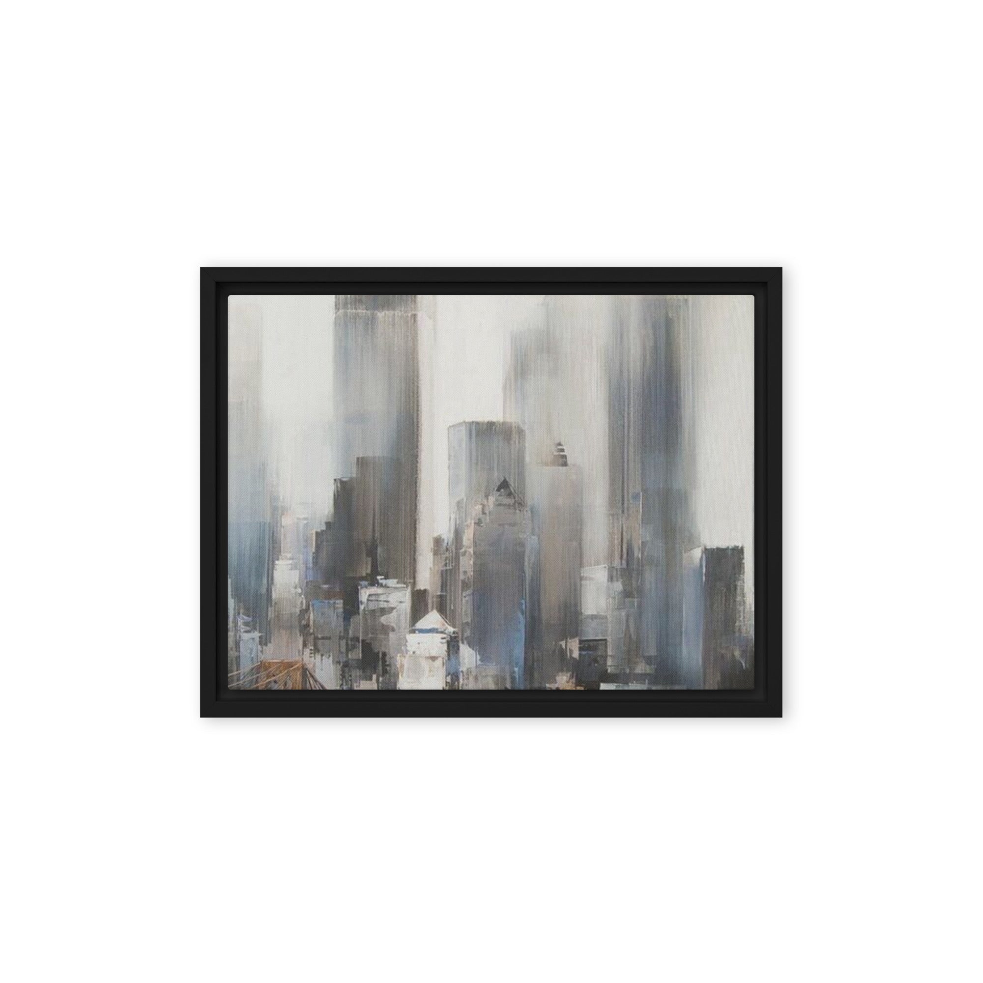 Vanguard framed canvas skyline front-facing product image in white frame, 20 x 30 inch large size