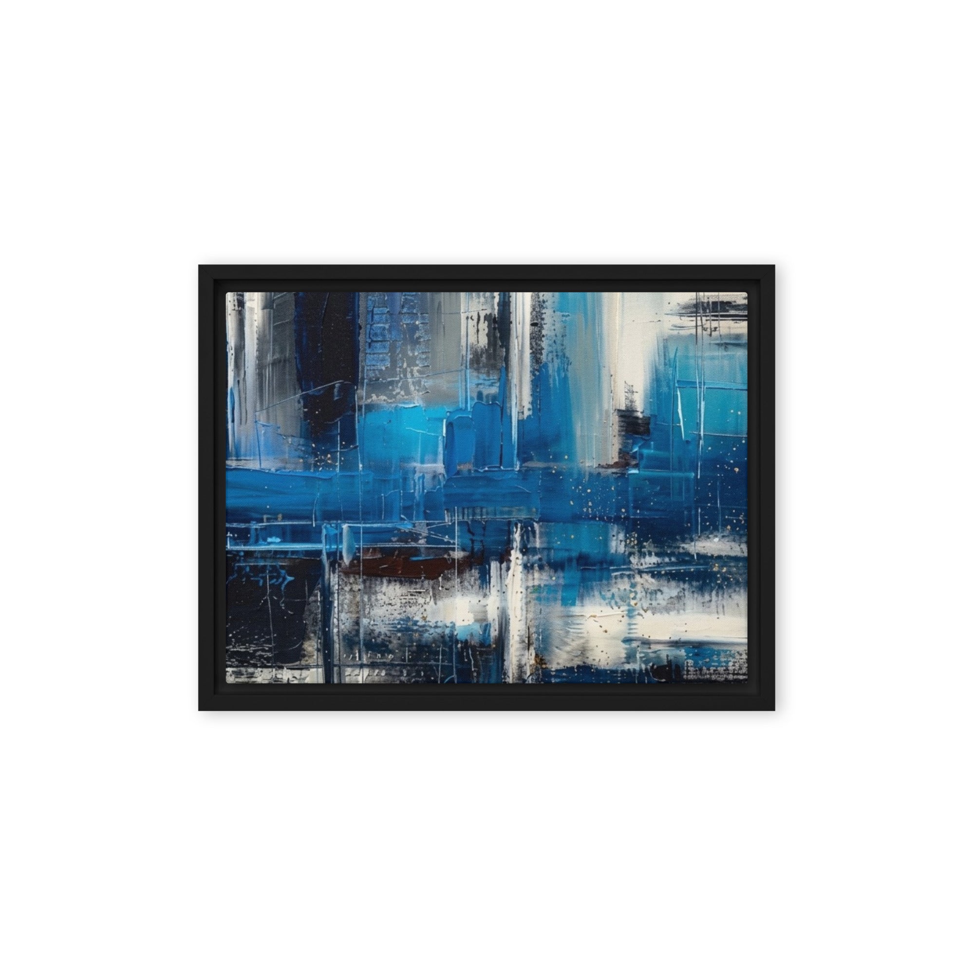 Isle framed canvas print shown in front view in black frame, 12 x 16 inch universal size