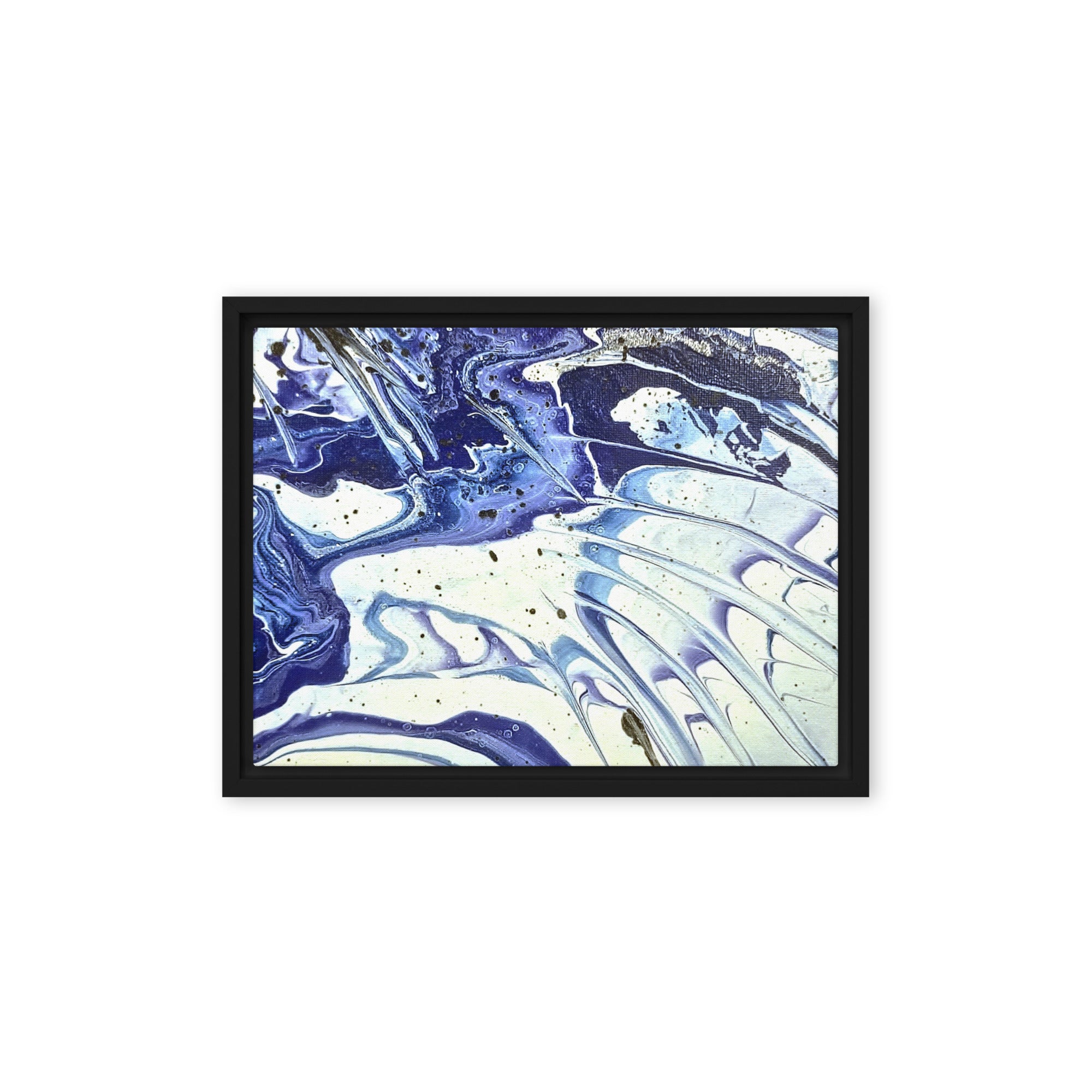 Cobalt framed canvas print front-facing product image in black frame, 24 x 36 inch statement piece