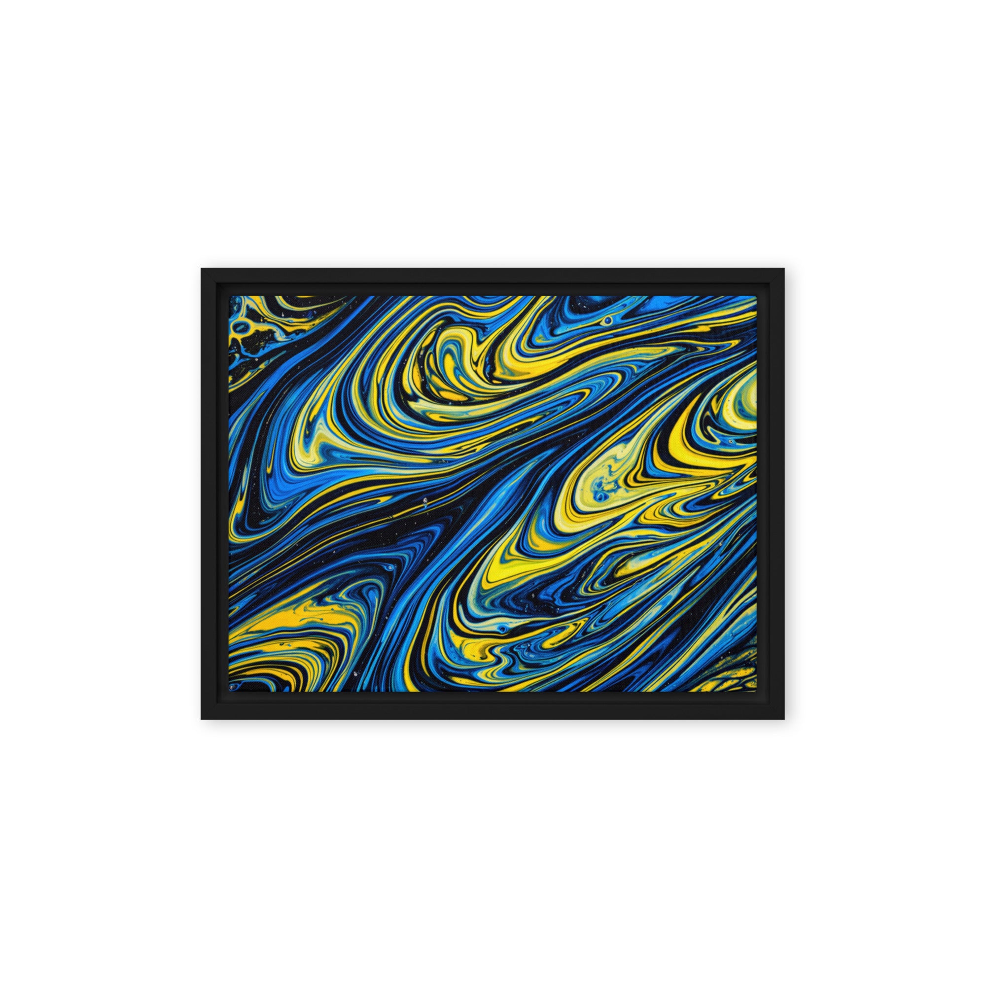 Coral framed canvas print front-facing product image in black frame, 24 x 36 inch statement piece