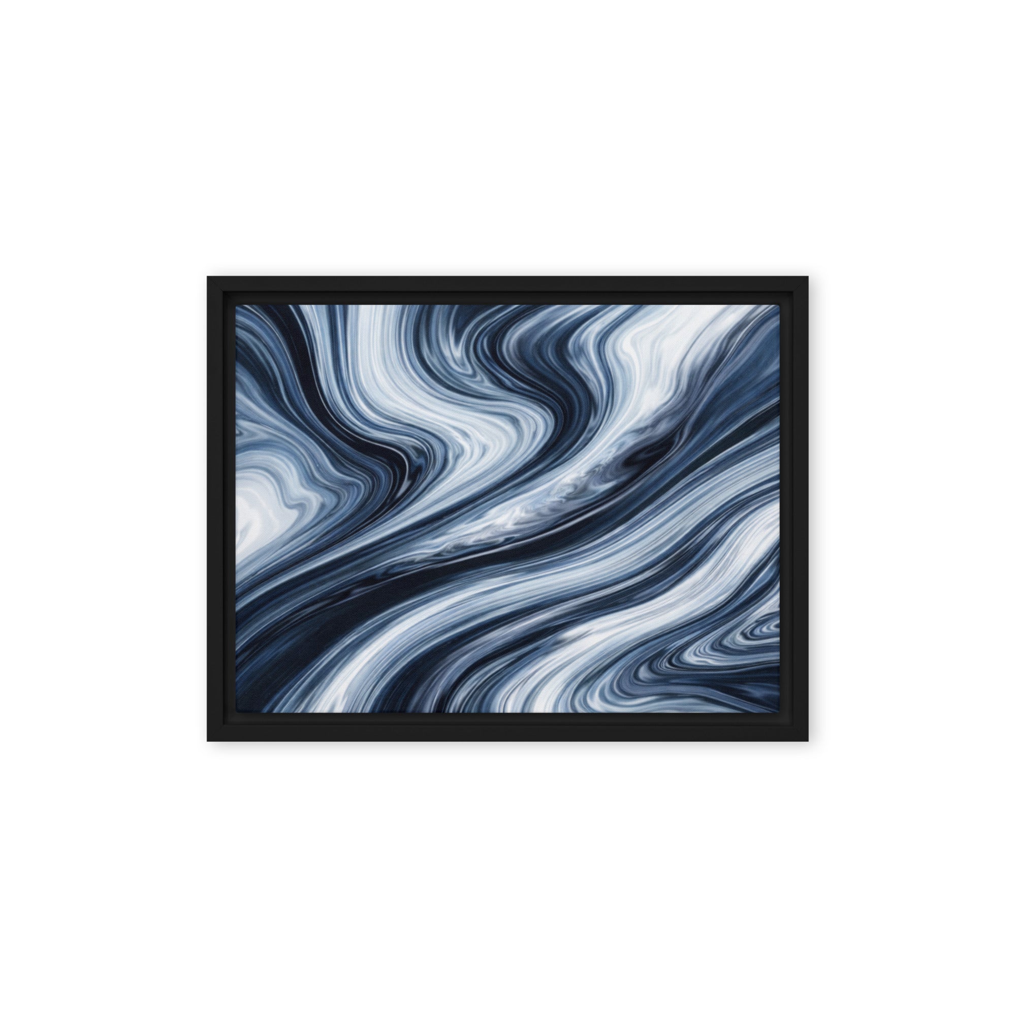 Vision framed canvas print product mockup in black frame, 16 x 20 inch universal size