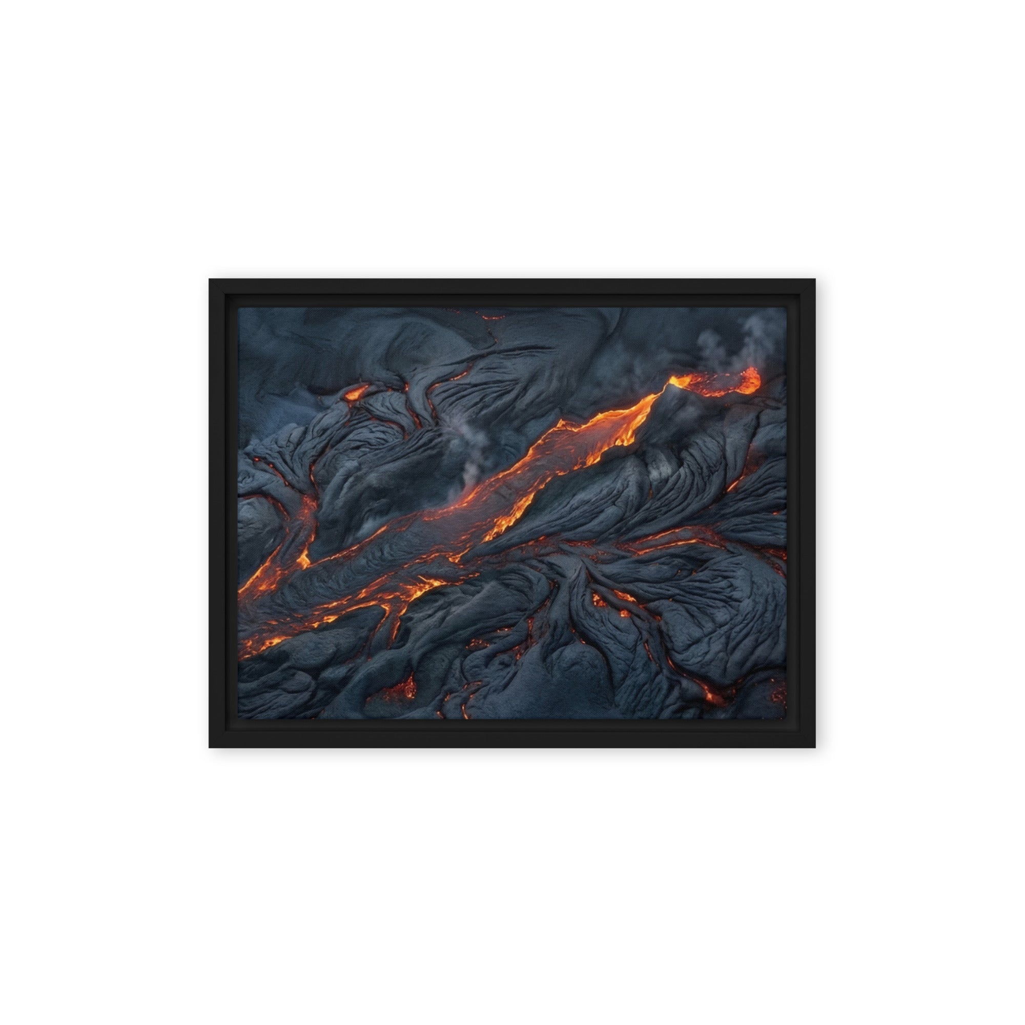 Molten framed canvas print wall display image in brown frame, 8 x 10 inch universal size