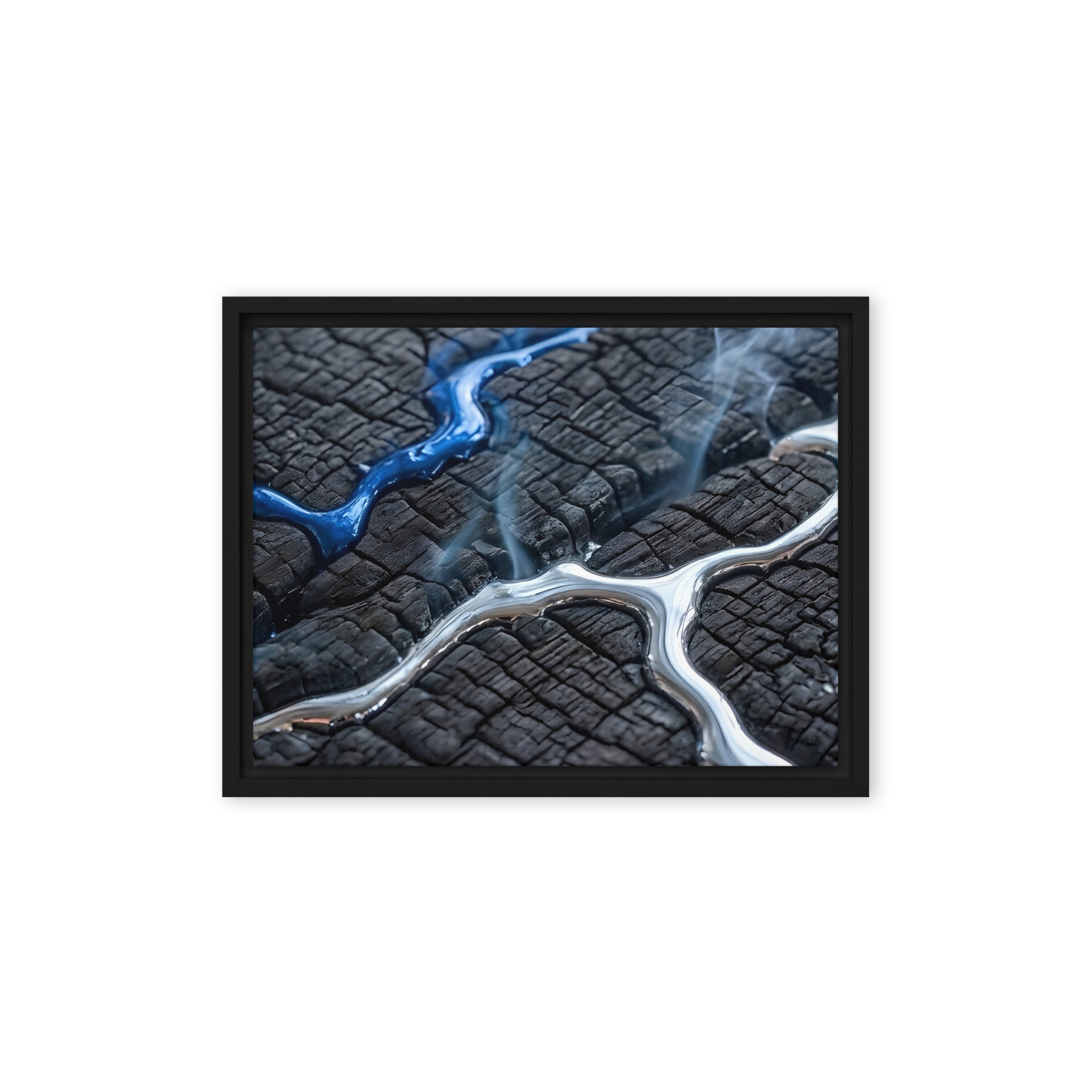 Rhyolite framed canvas print wall display image in brown frame, 8 x 10 inch universal size