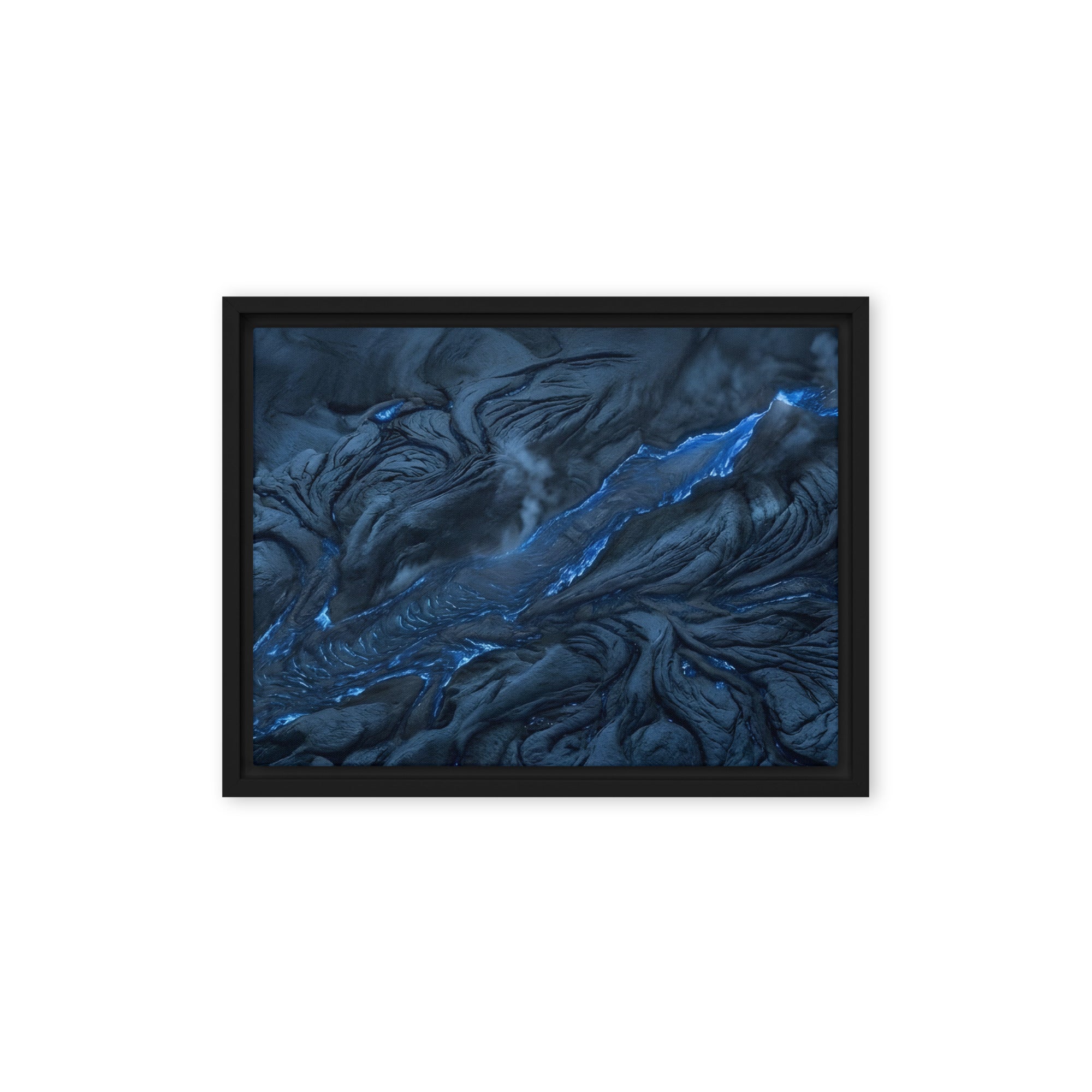Vent framed canvas print product mockup in brown frame, 9 x 12 inch universal size