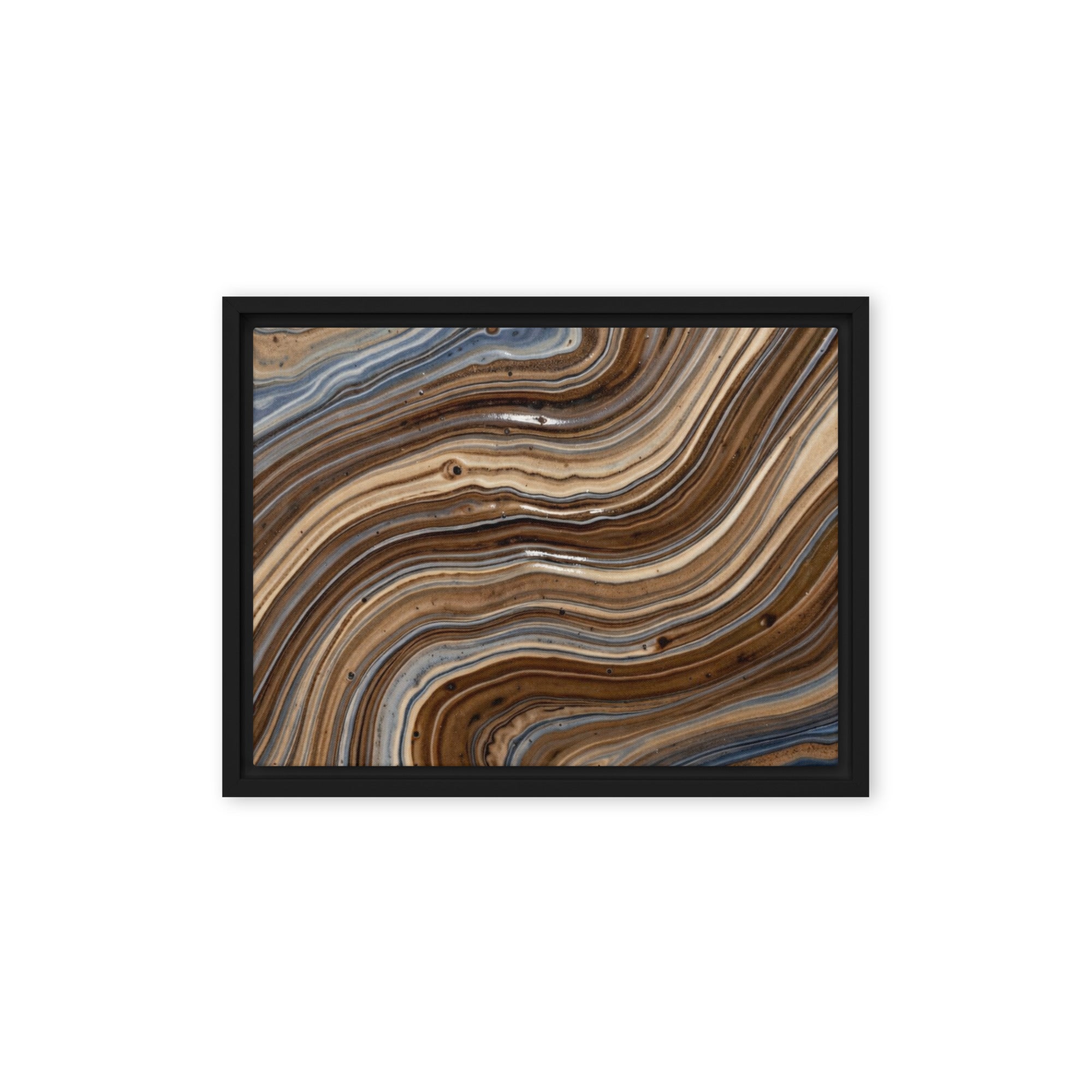 Dunes framed canvas print wall display image in brown frame, 8 x 10 inch universal size