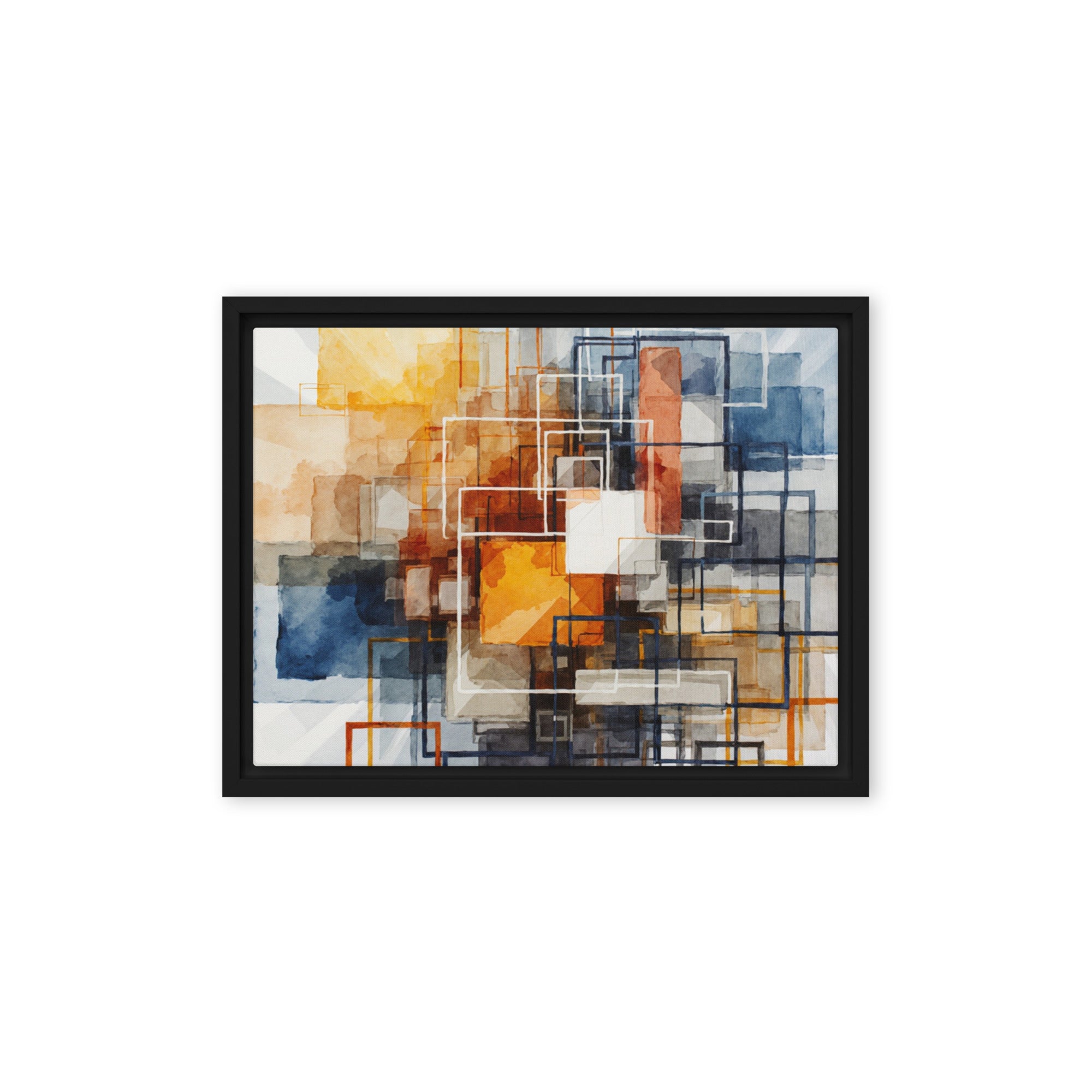 Plinth framed canvas print wall display image in brown frame, 8 x 10 inch universal size
