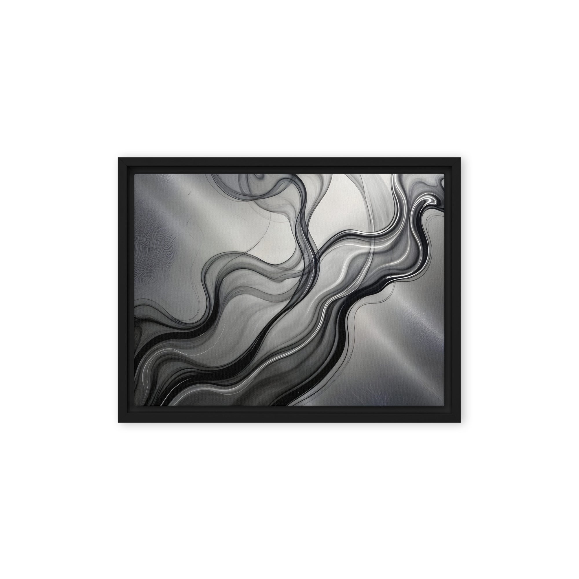 Smoke wall art product image as a framed canvas print in black frame, 9 x 12 inch universal size