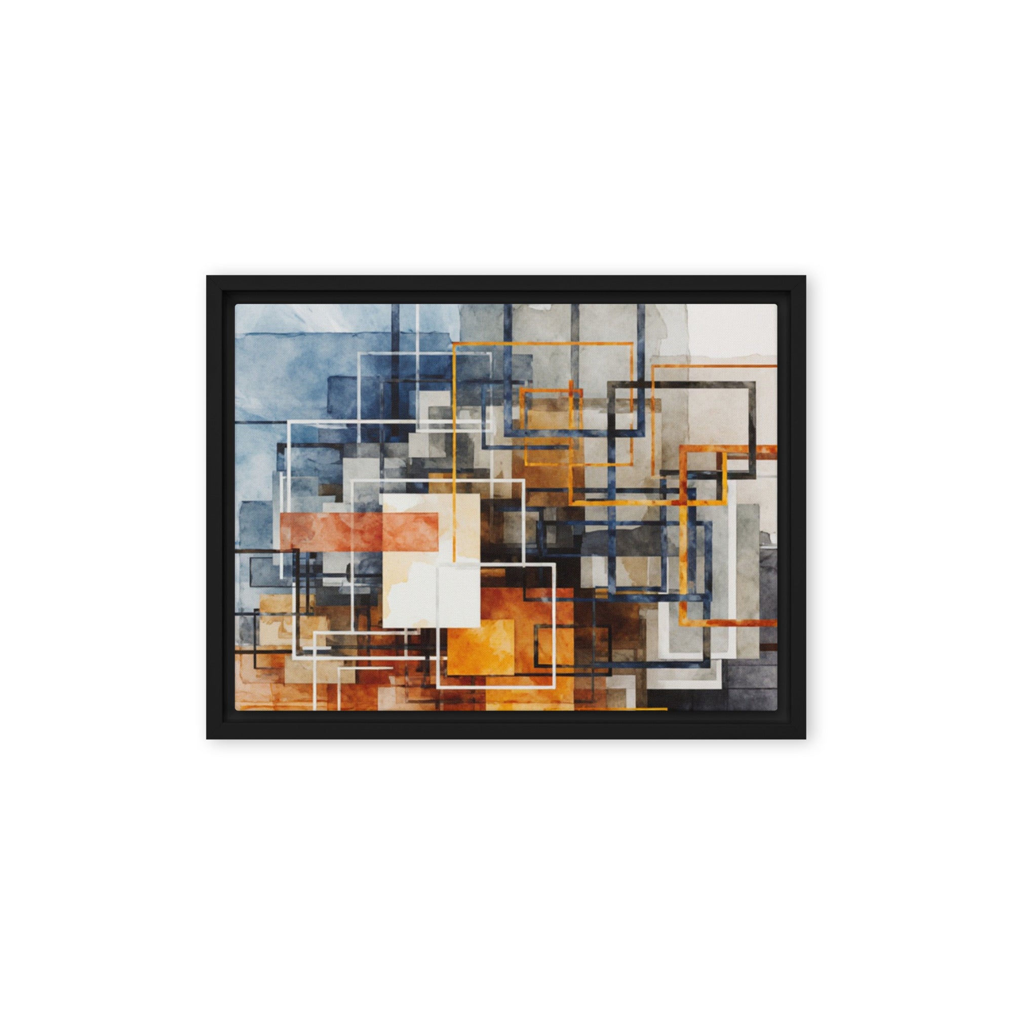 Stratum framed canvas print wall display image in brown frame, 8 x 10 inch universal size