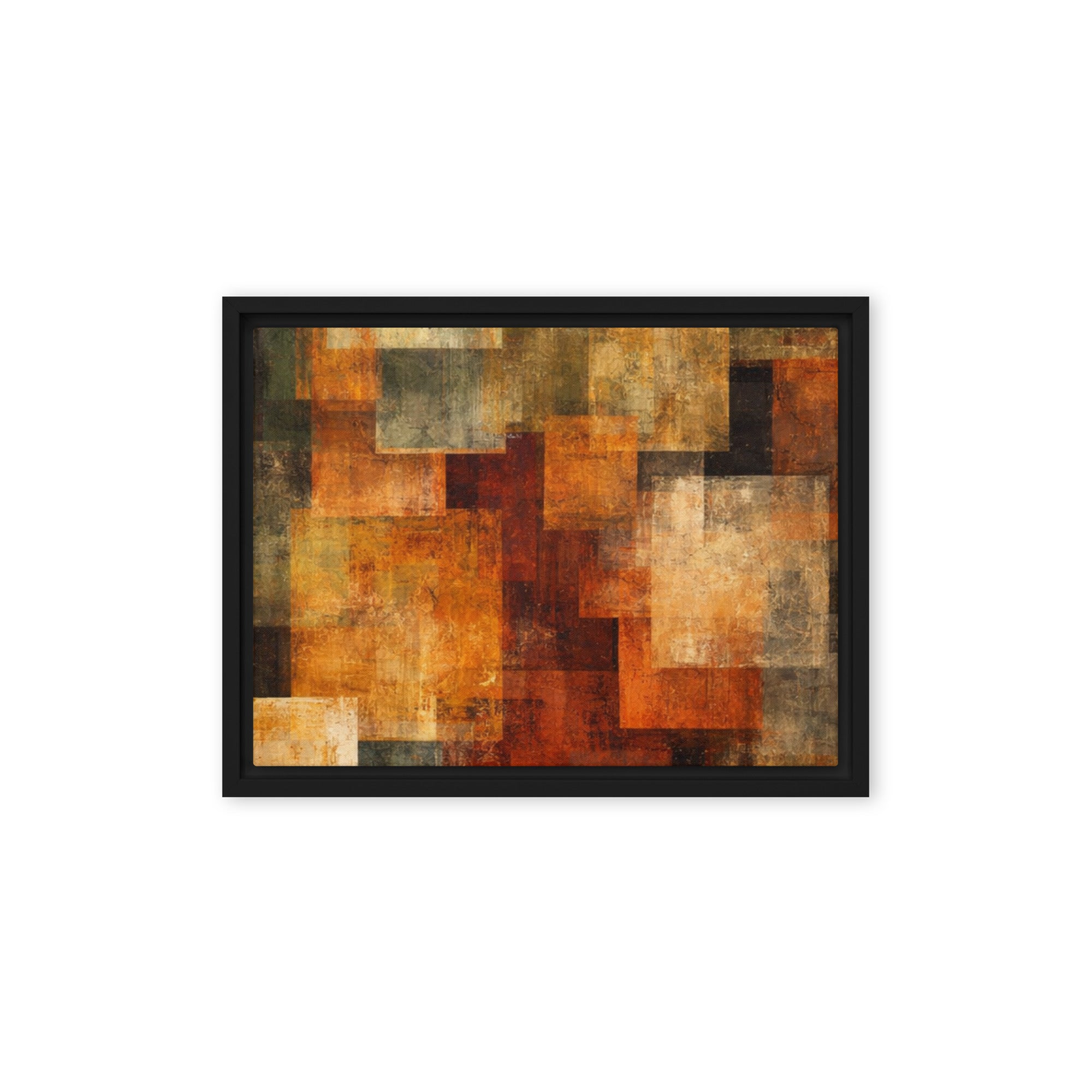 Harvest framed canvas print wall display image in brown frame, 8 x 10 inch universal size
