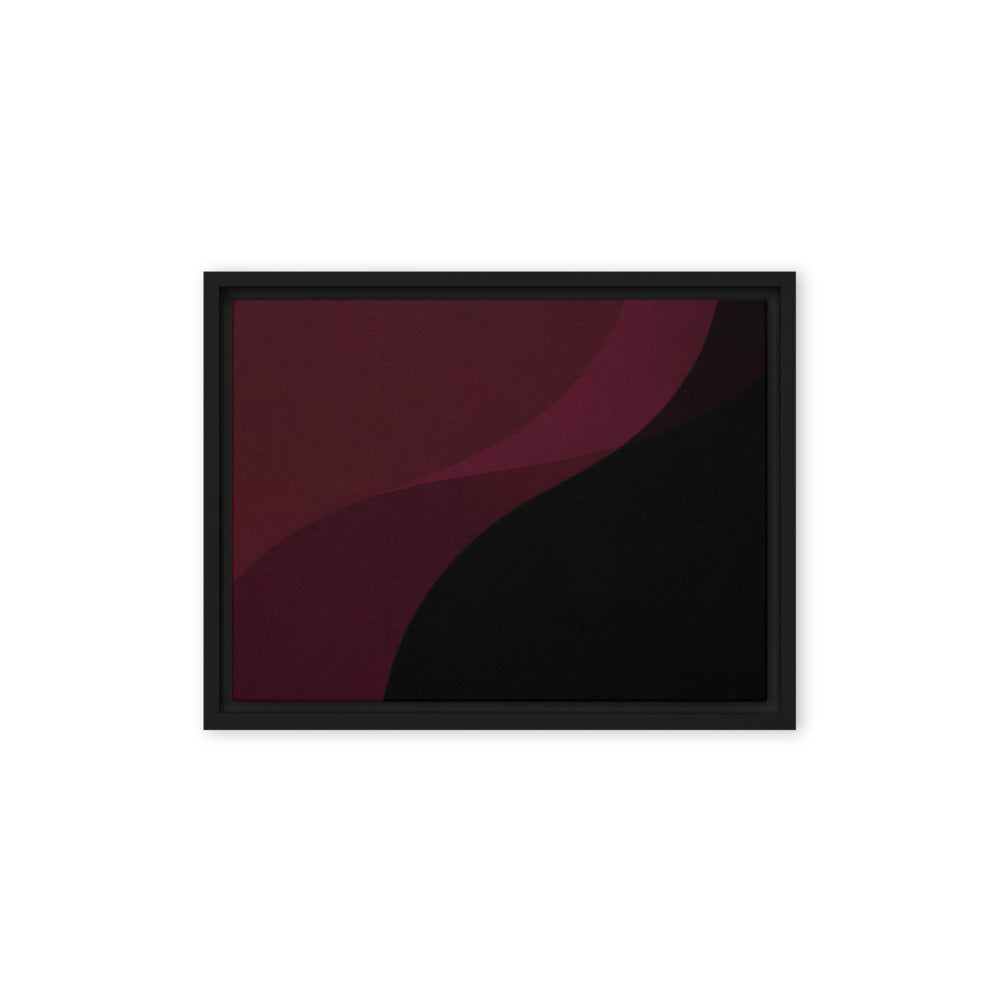 DAMASK — Framed Canvas, Black, 12×16