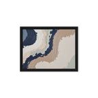 Loess framed canvas artwork with warm ochre, taupe and sandstone-like textures, shown on white.