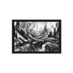 Attitudes framed canvas skyline wall art mb canvas wall display image in black frame, 24 x 36 inch statement piece