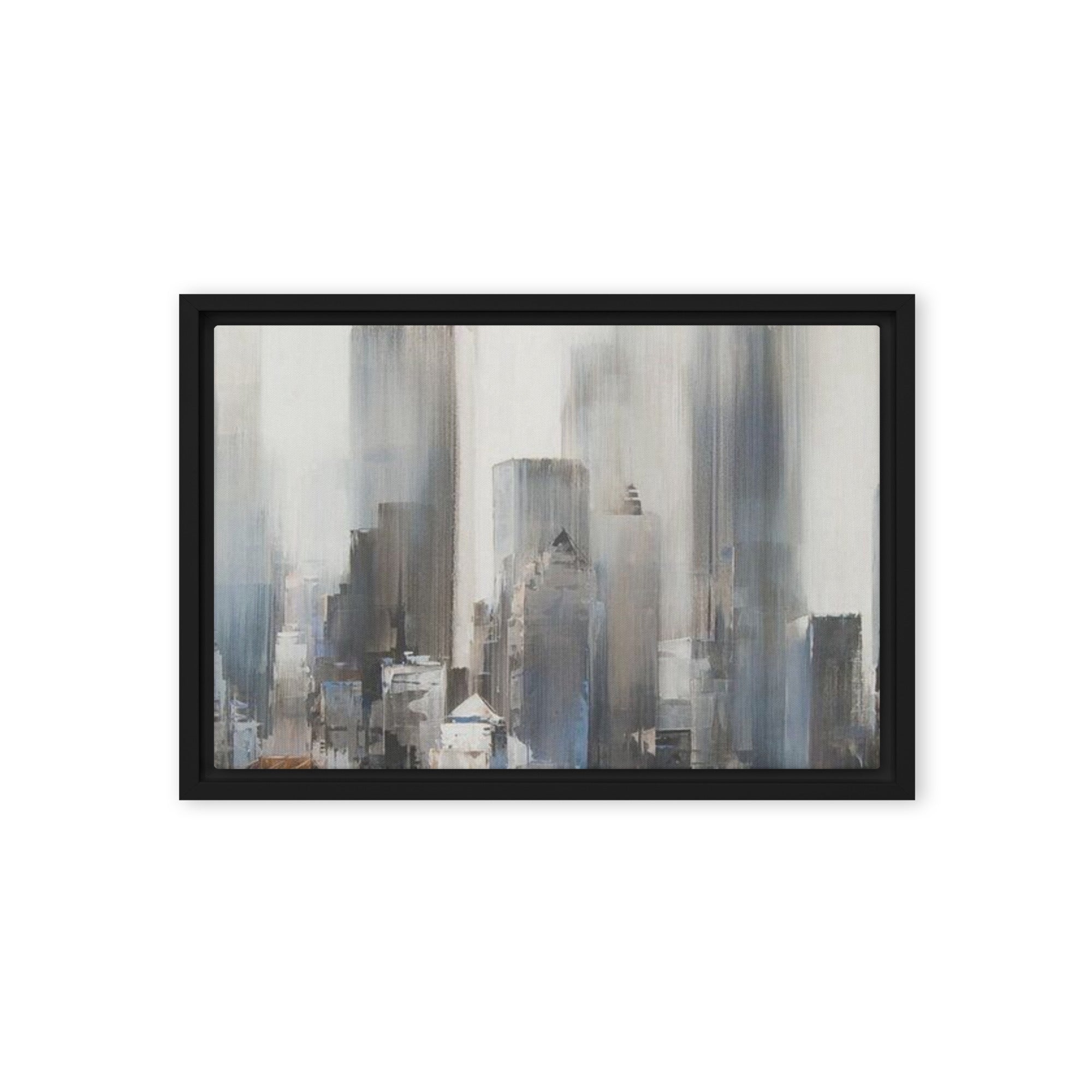 Vanguard framed canvas skyline product image in white frame, 16 x 20 inch universal size