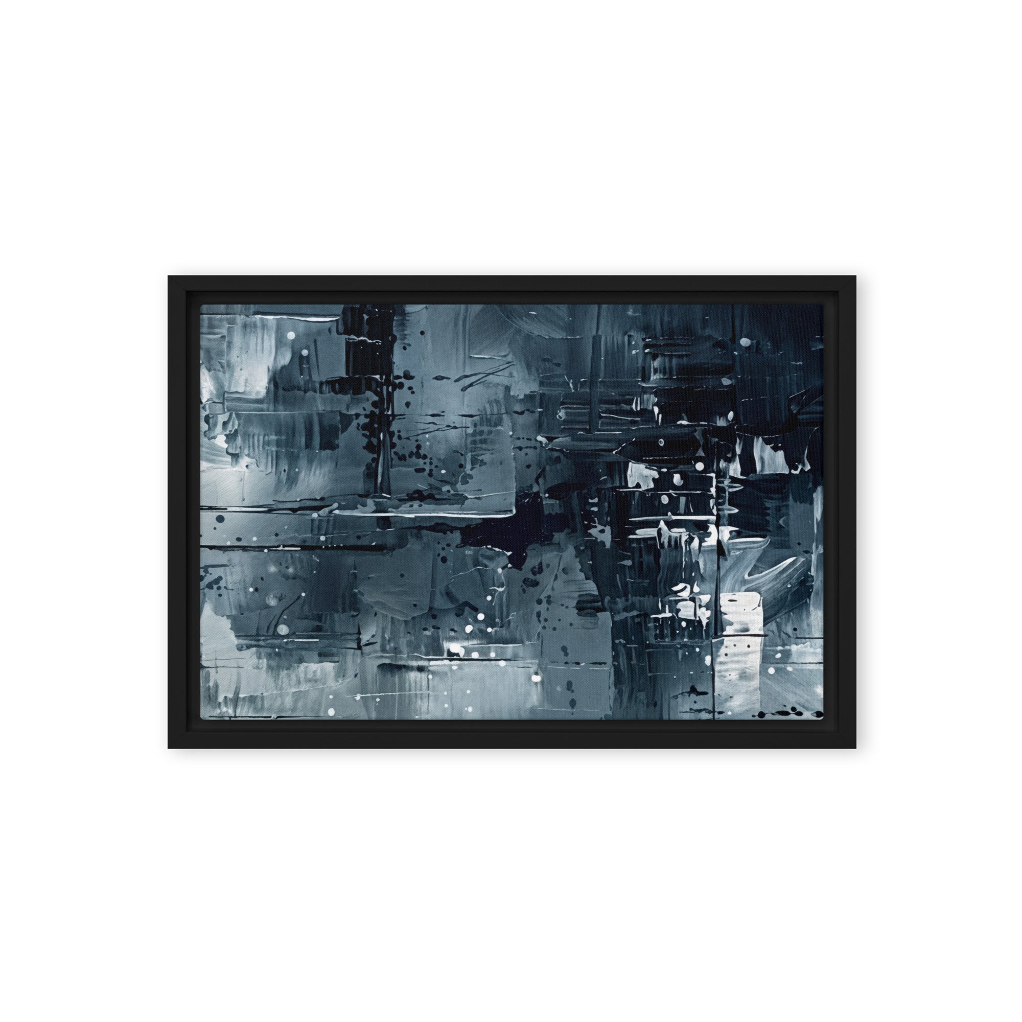 Amidst framed canvas print product view in brown frame, 11 x 14 inch universal size