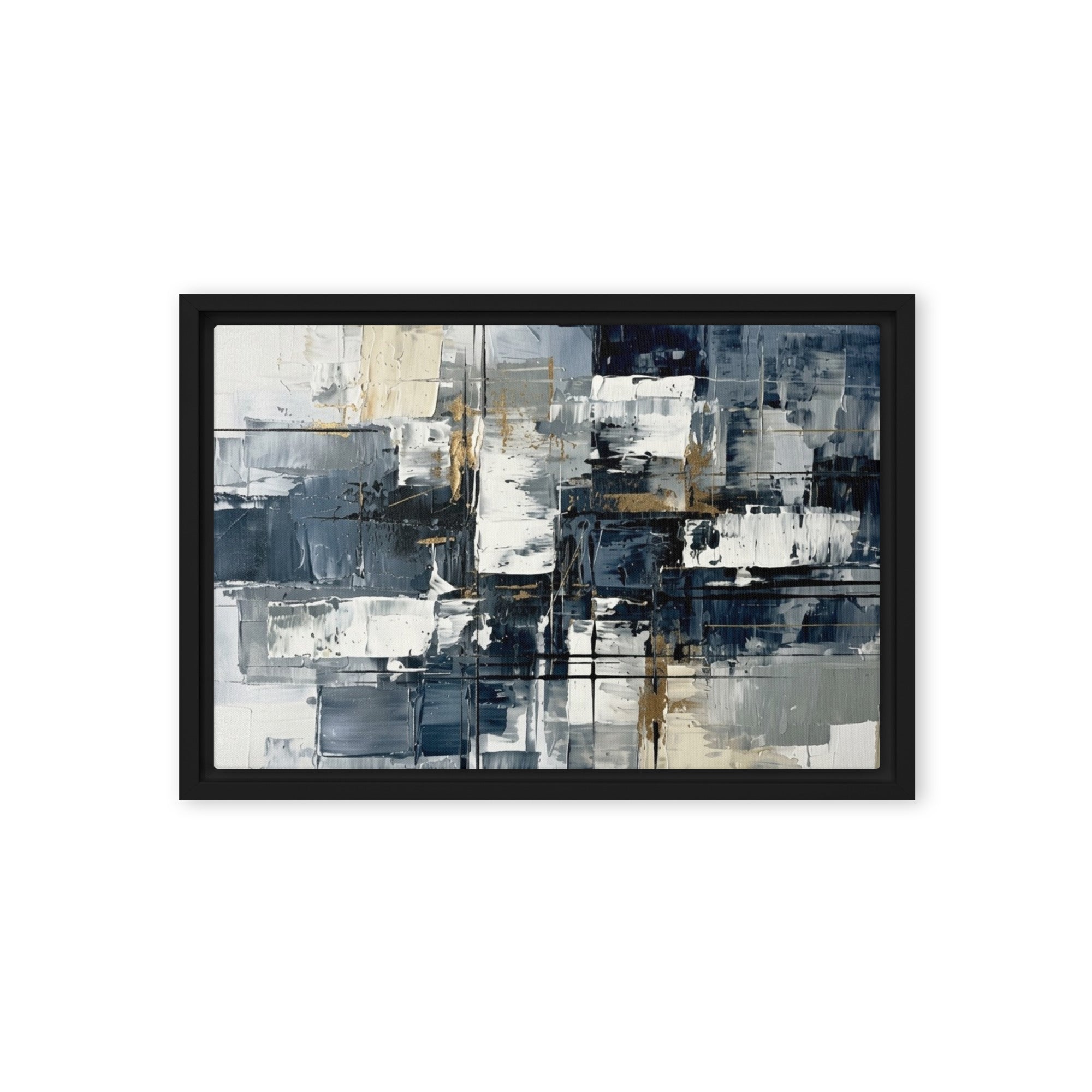 Calamity framed canvas urban wall display image in black frame, 16 x 20 inch universal size