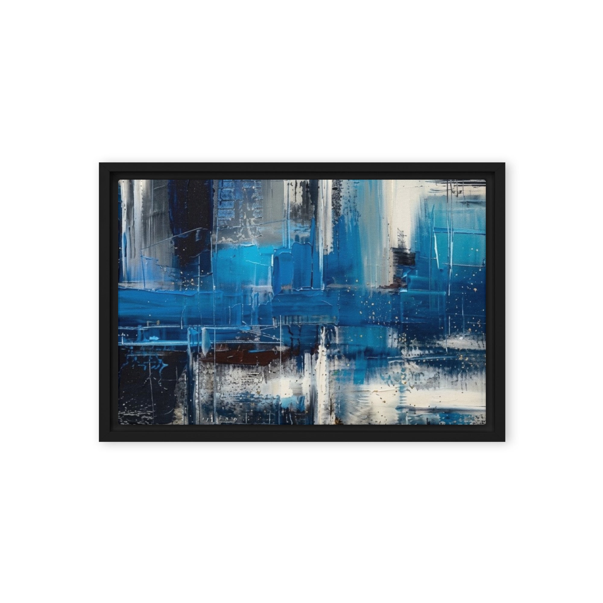 Isle framed canvas print wall display image in black frame, 16 x 20 inch universal size