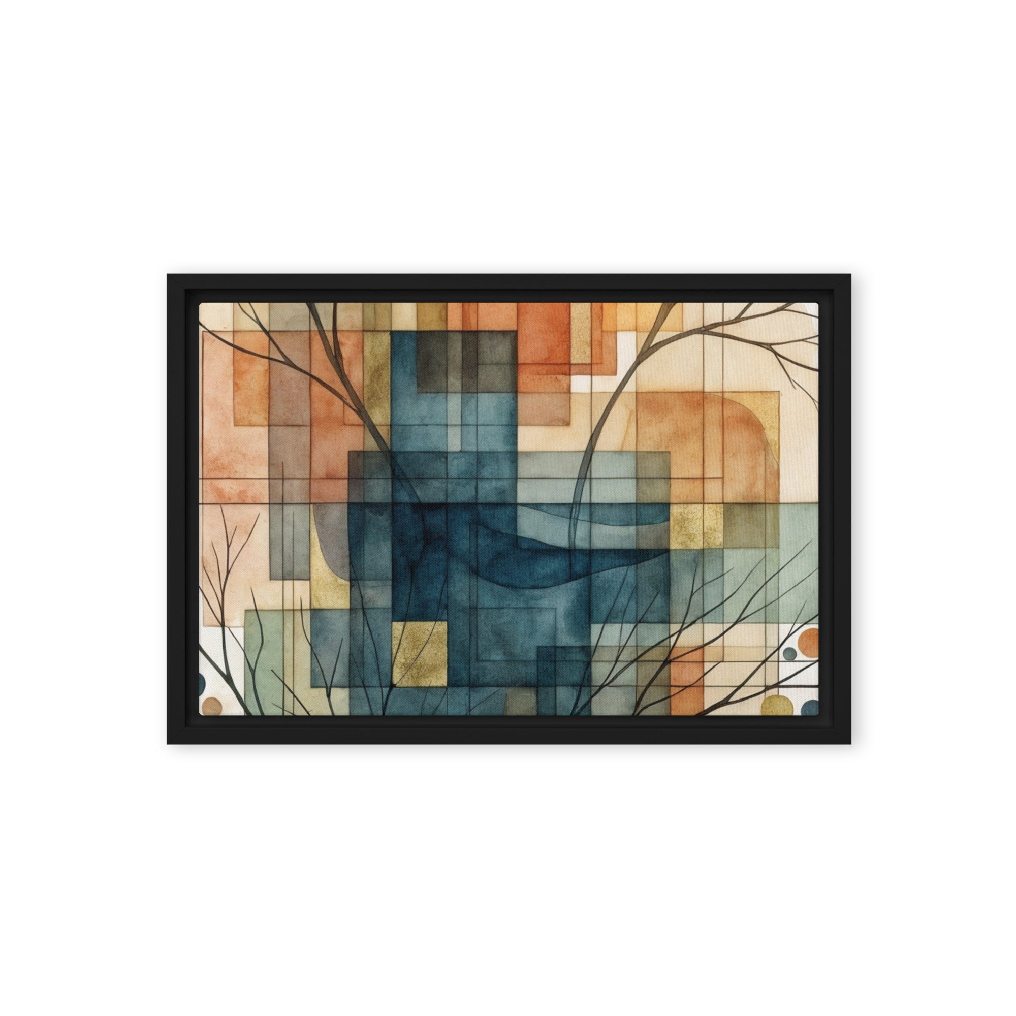 Always framed canvas urban image for product listing in black frame, 20 x 28 inch large size