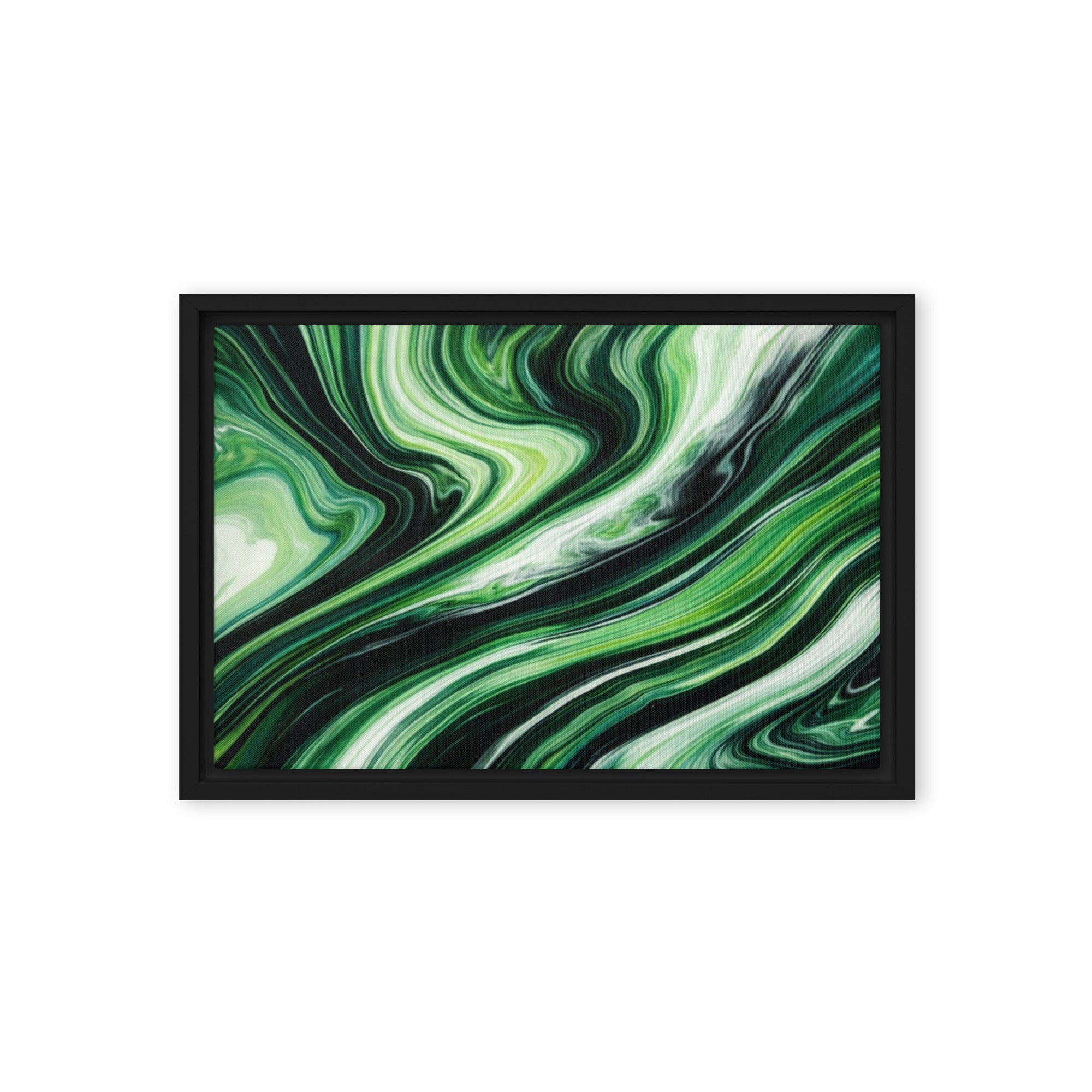 Verdant framed canvas print wall display image in black frame, 16 x 20 inch universal size