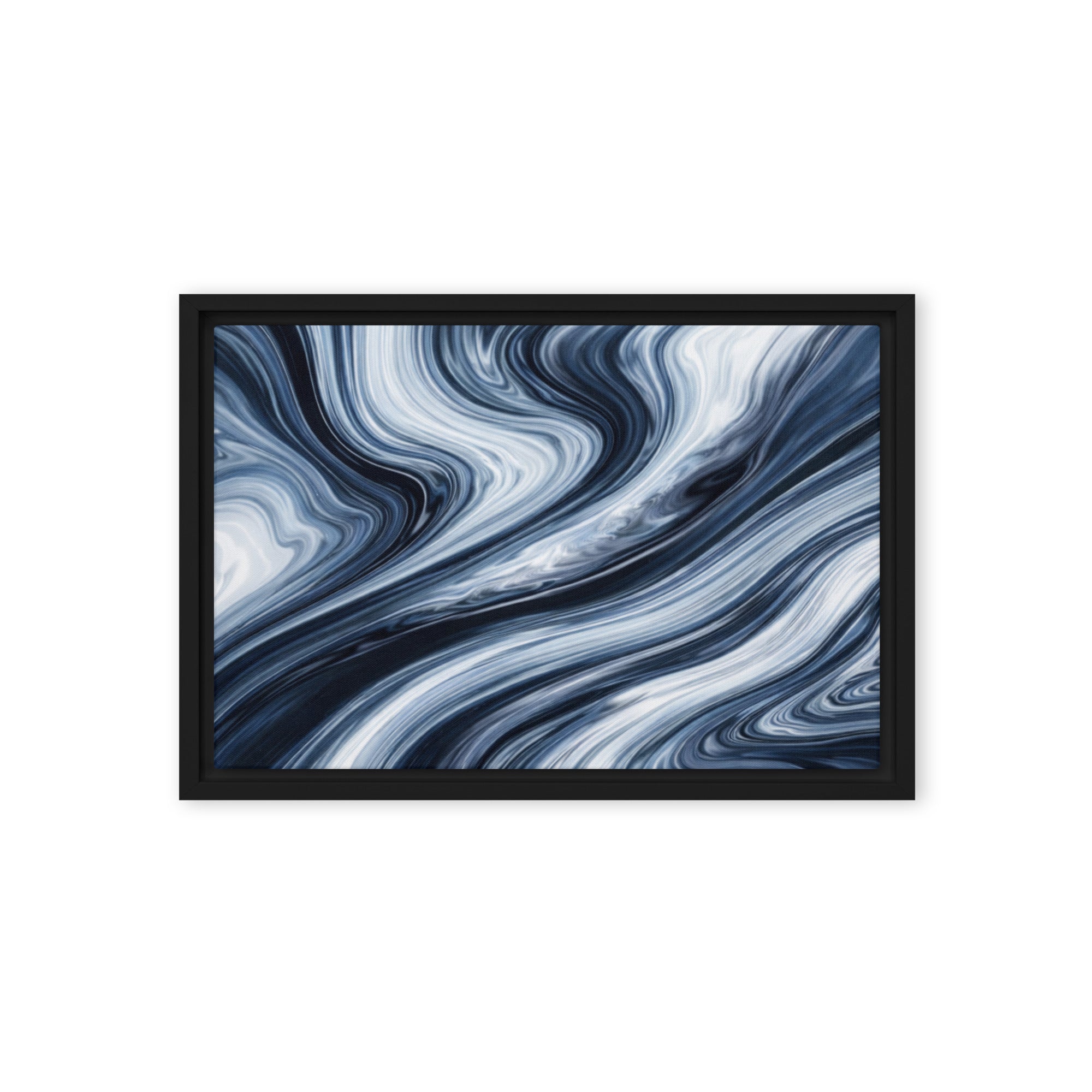 Vision framed canvas print with product details shown in black frame, 20 x 30 inch large size
