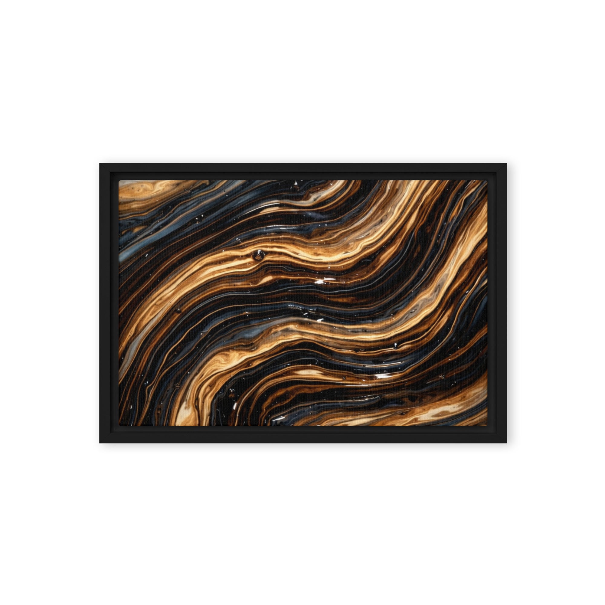 Amber framed canvas print image for product listing in brown frame, 12 x 12 inch universal size