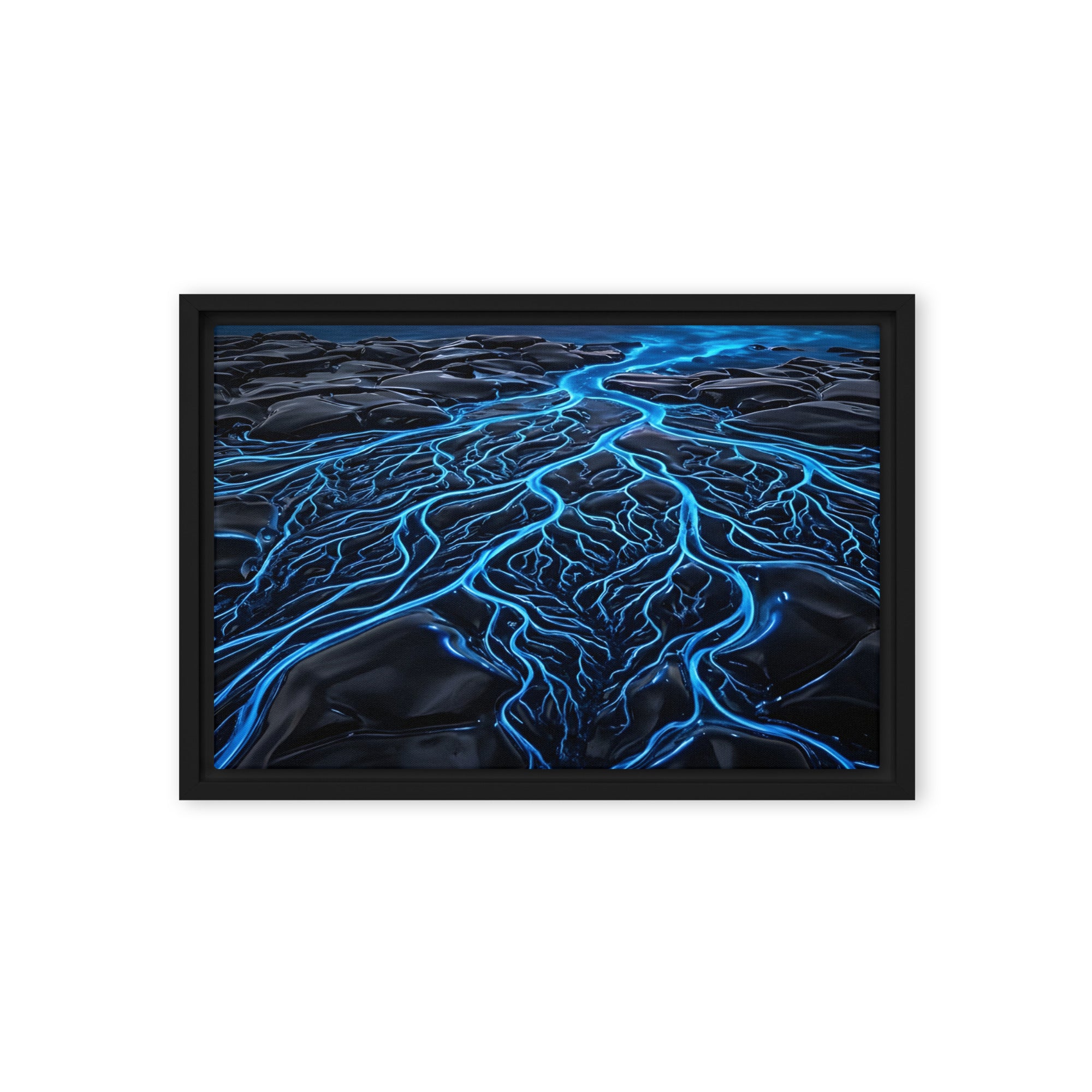 Caldera framed canvas print image for product listing in brown frame, 12 x 12 inch universal size