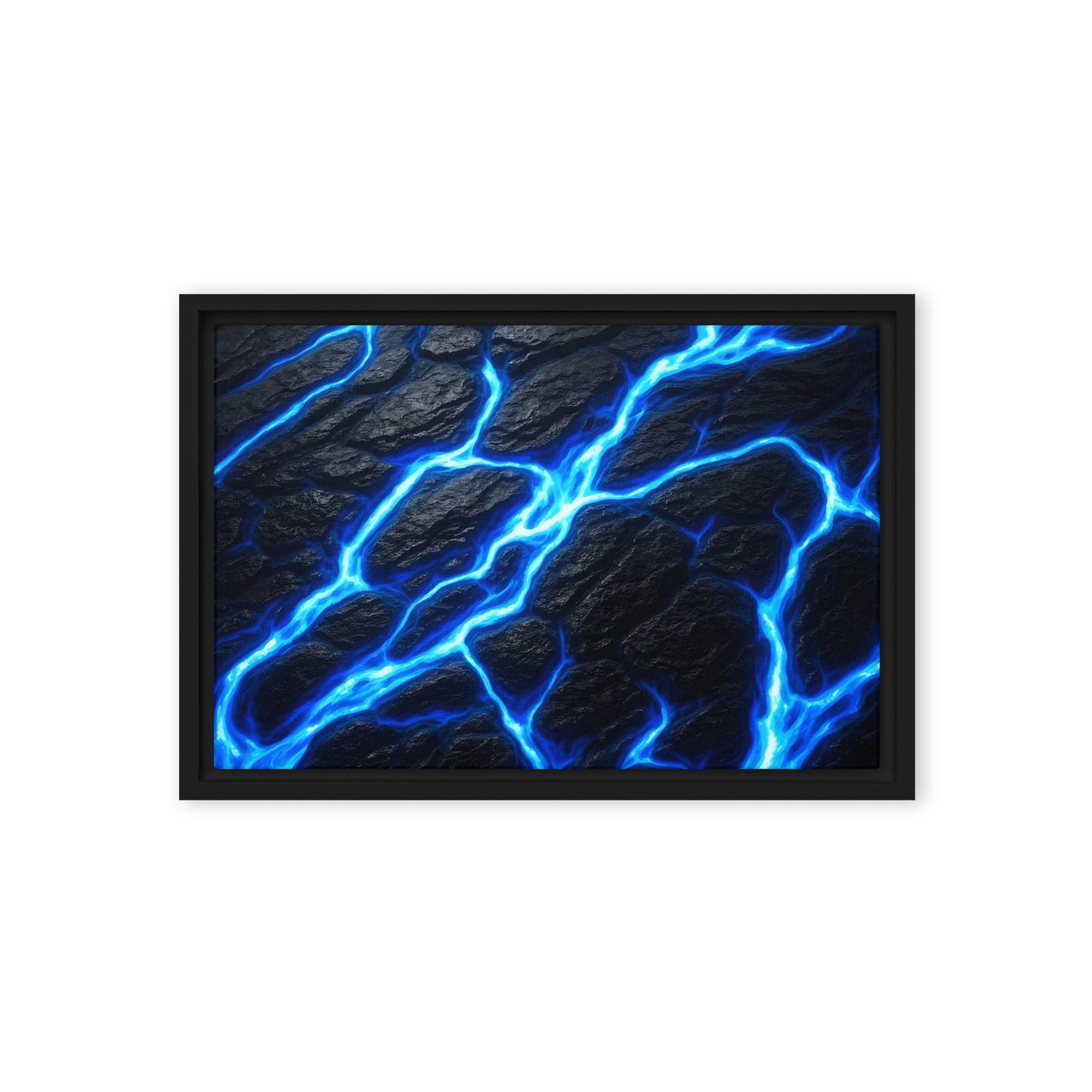Fissure framed canvas print image for product listing in brown frame, 12 x 12 inch universal size