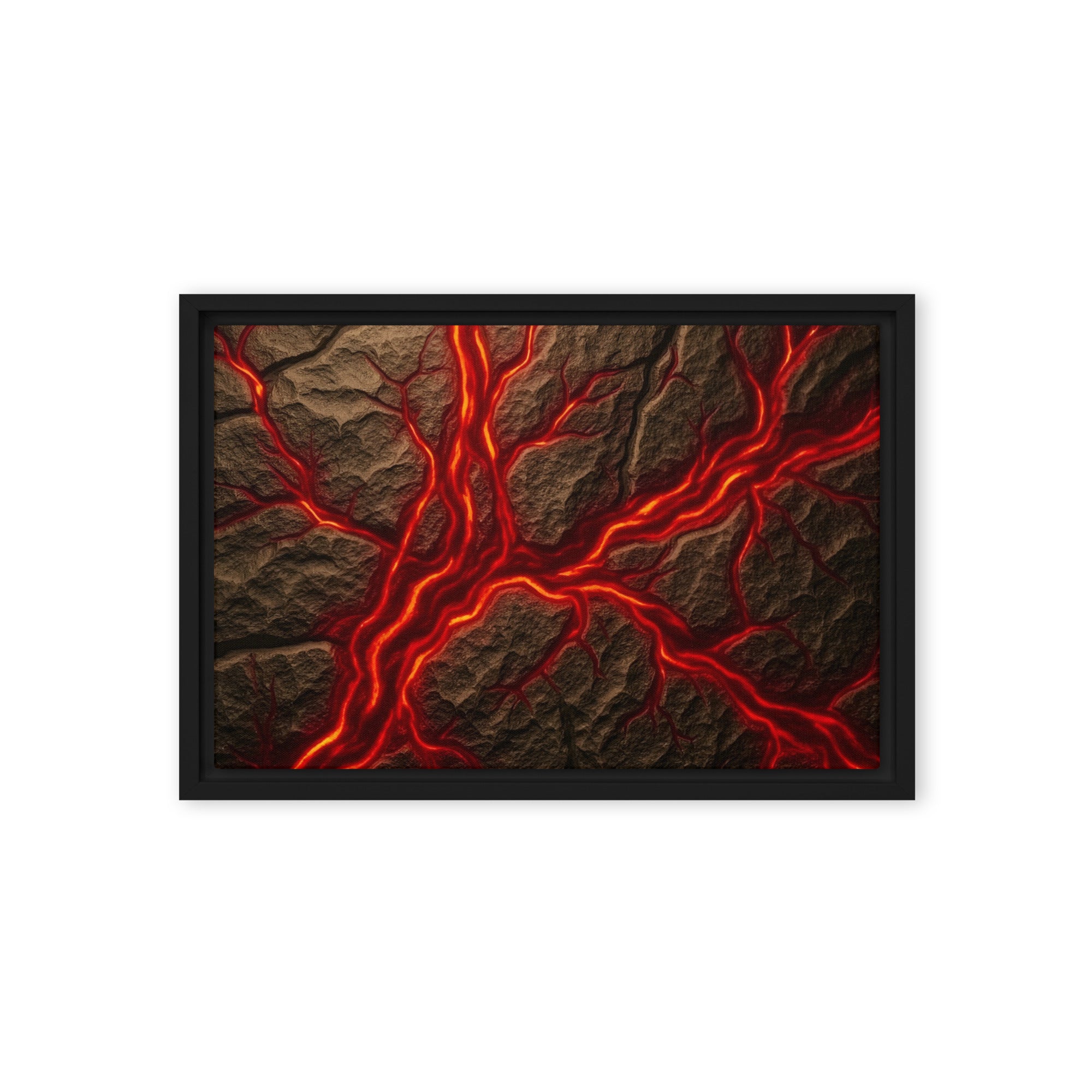 Magma framed canvas print image for product listing in brown frame, 12 x 12 inch universal size