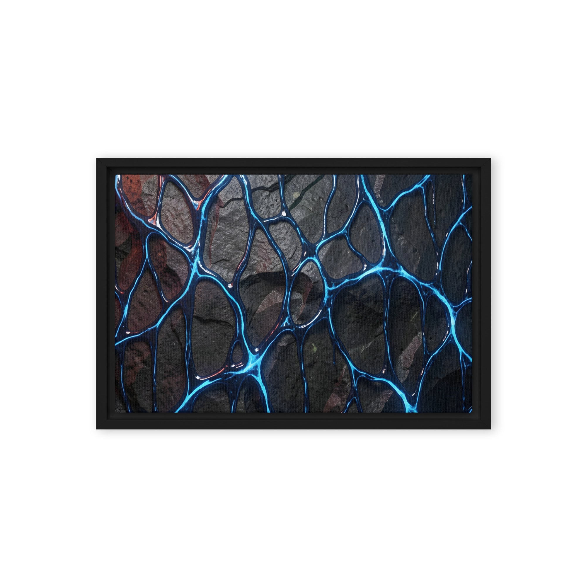 Magmatic framed canvas print image for product listing in brown frame, 12 x 12 inch universal size