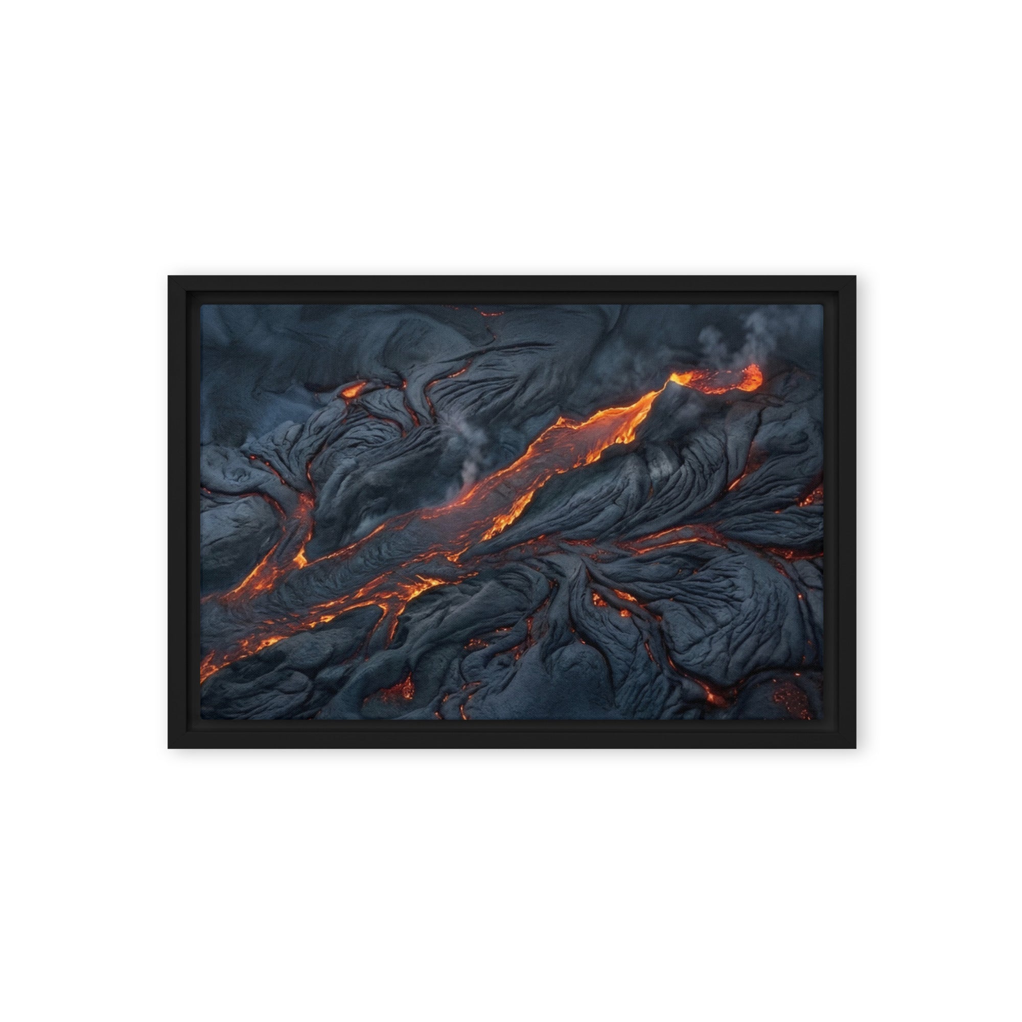 Molten framed canvas print image for product listing in brown frame, 12 x 12 inch universal size