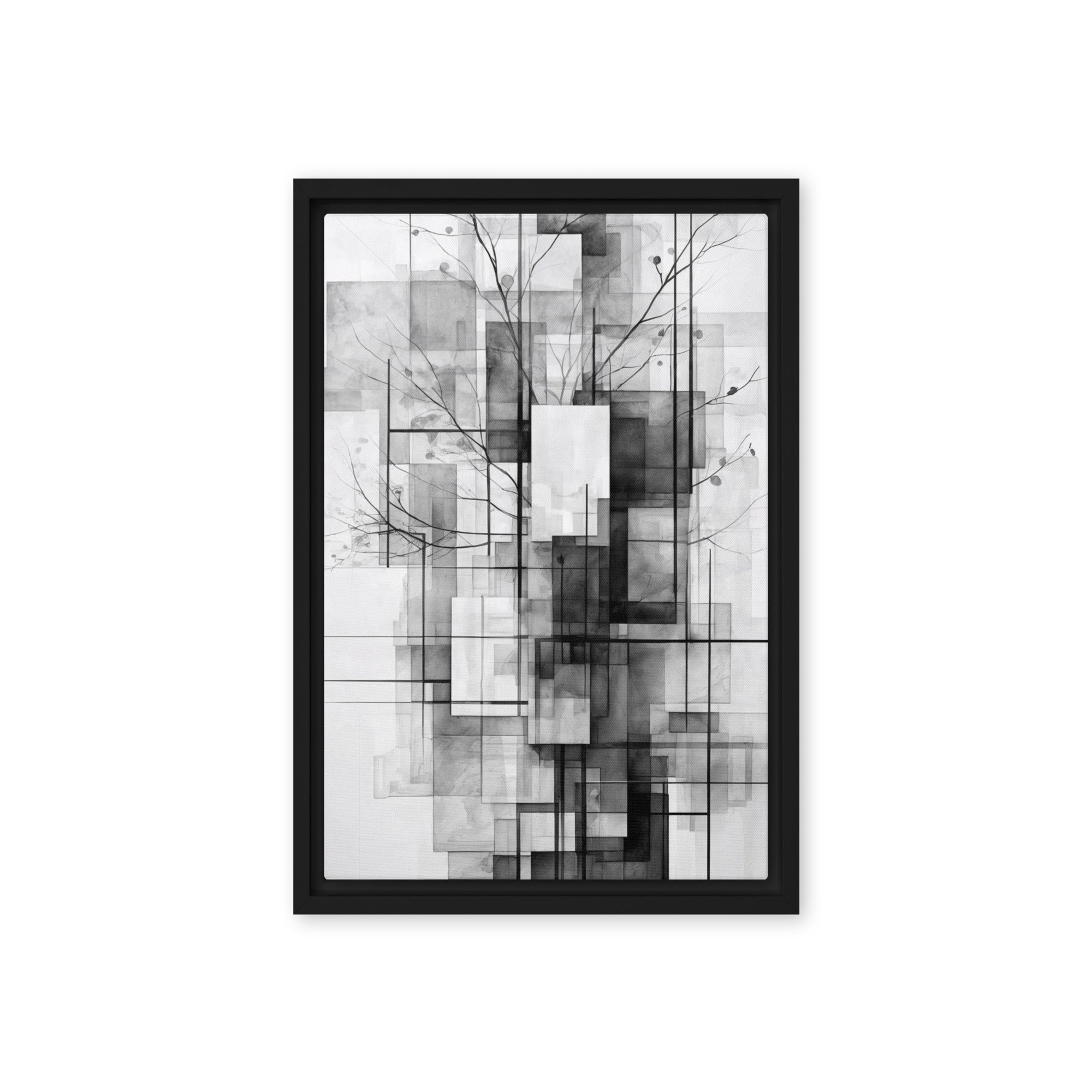 False framed canvas print shown in front view in brown frame, 20 x 30 inch large size