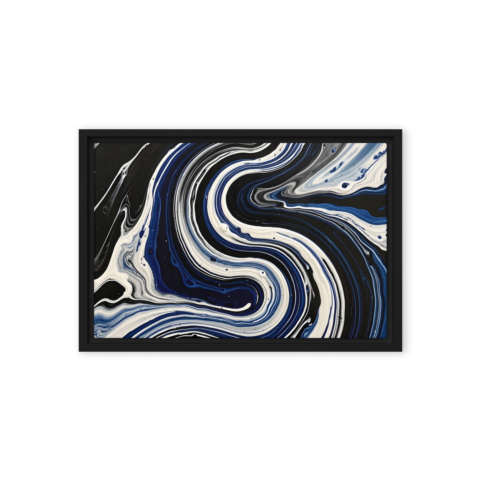 Midnight Surge framed canvas print image for product listing in brown frame, 12 x 12 inch universal size