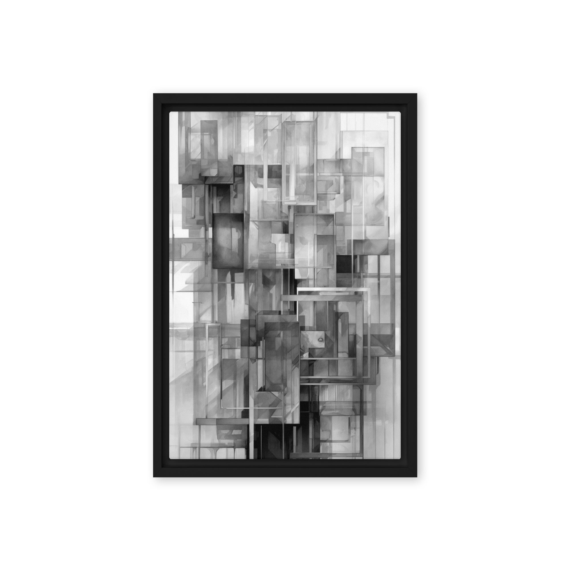 Yesterday framed canvas print front-facing product image in black frame, 20 x 30 inch large size