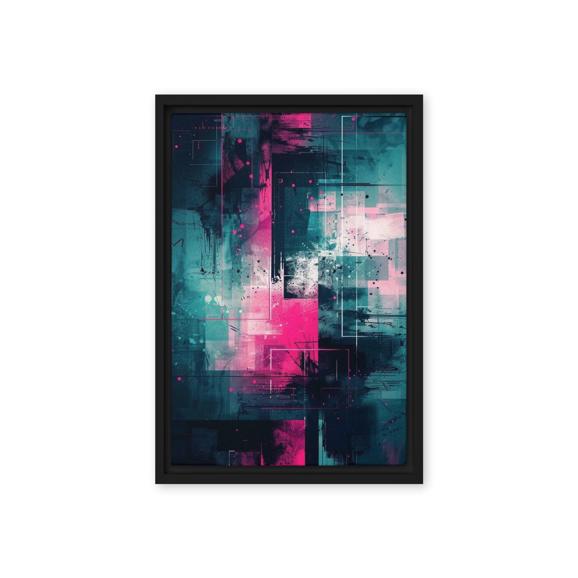 Neona framed canvas print front-facing product image in brown frame, 9 x 12 inch universal size
