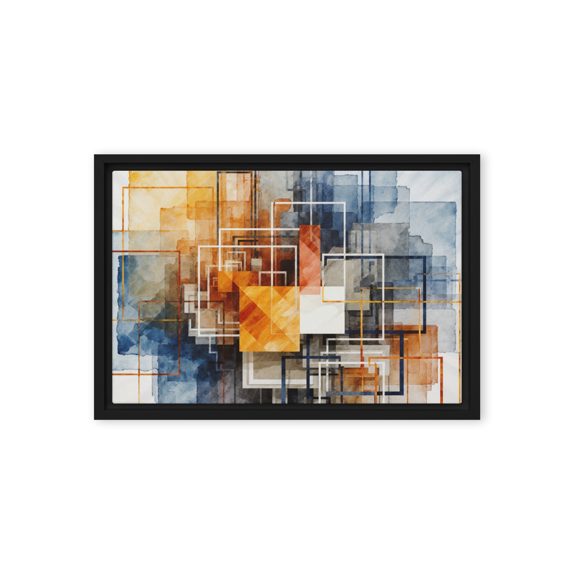 Reticle framed canvas print product view in brown frame, 11 x 14 inch universal size