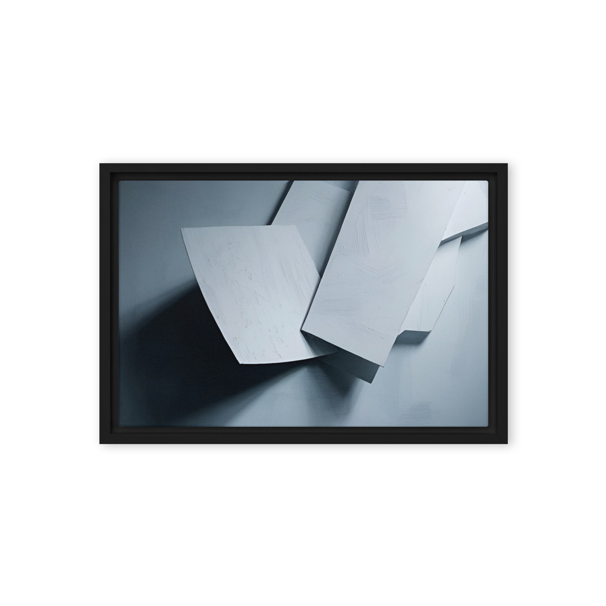 Silhouette framed canvas print image for product listing in brown frame, 12 x 12 inch universal size