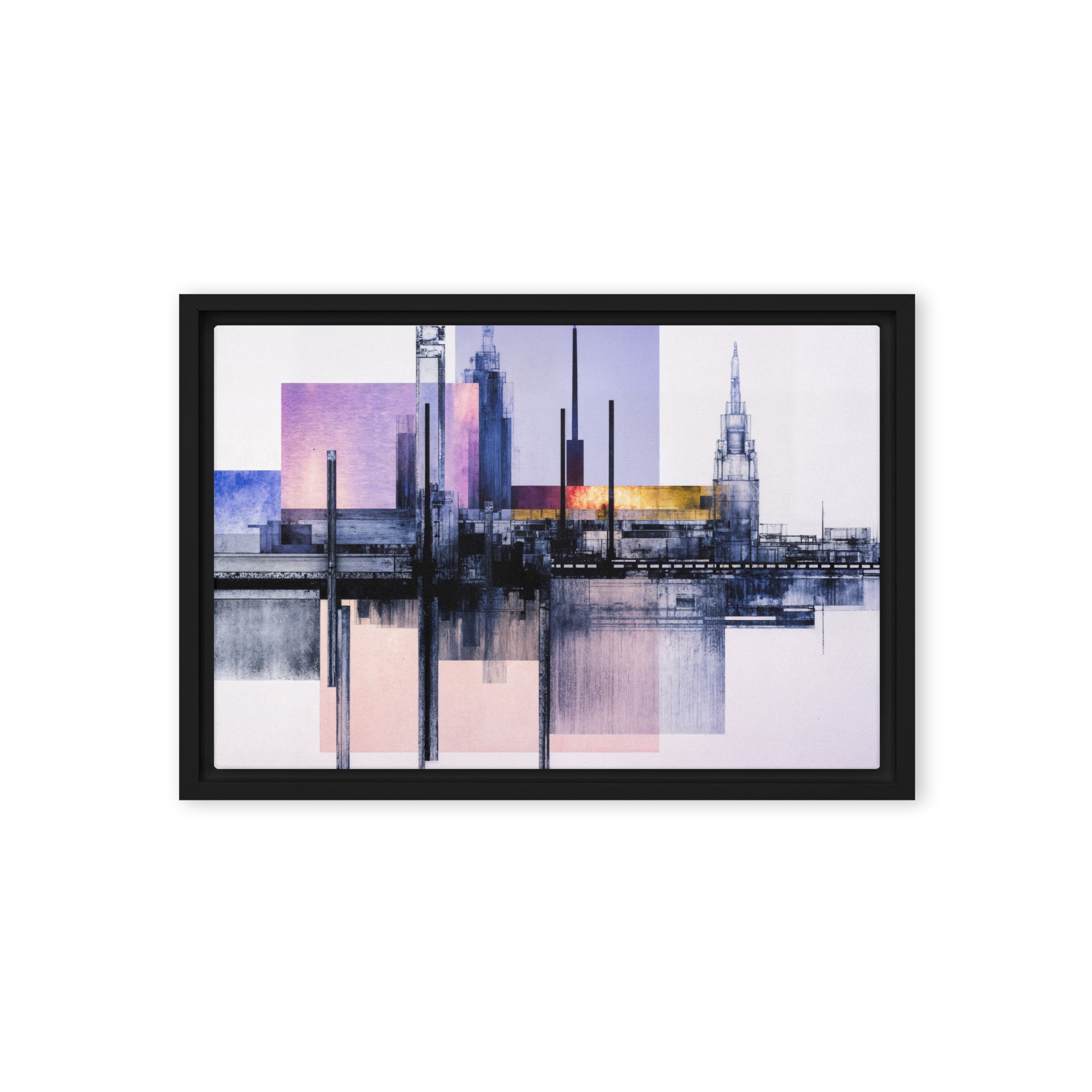 Escapes framed canvas print product view in brown frame, 11 x 14 inch universal size