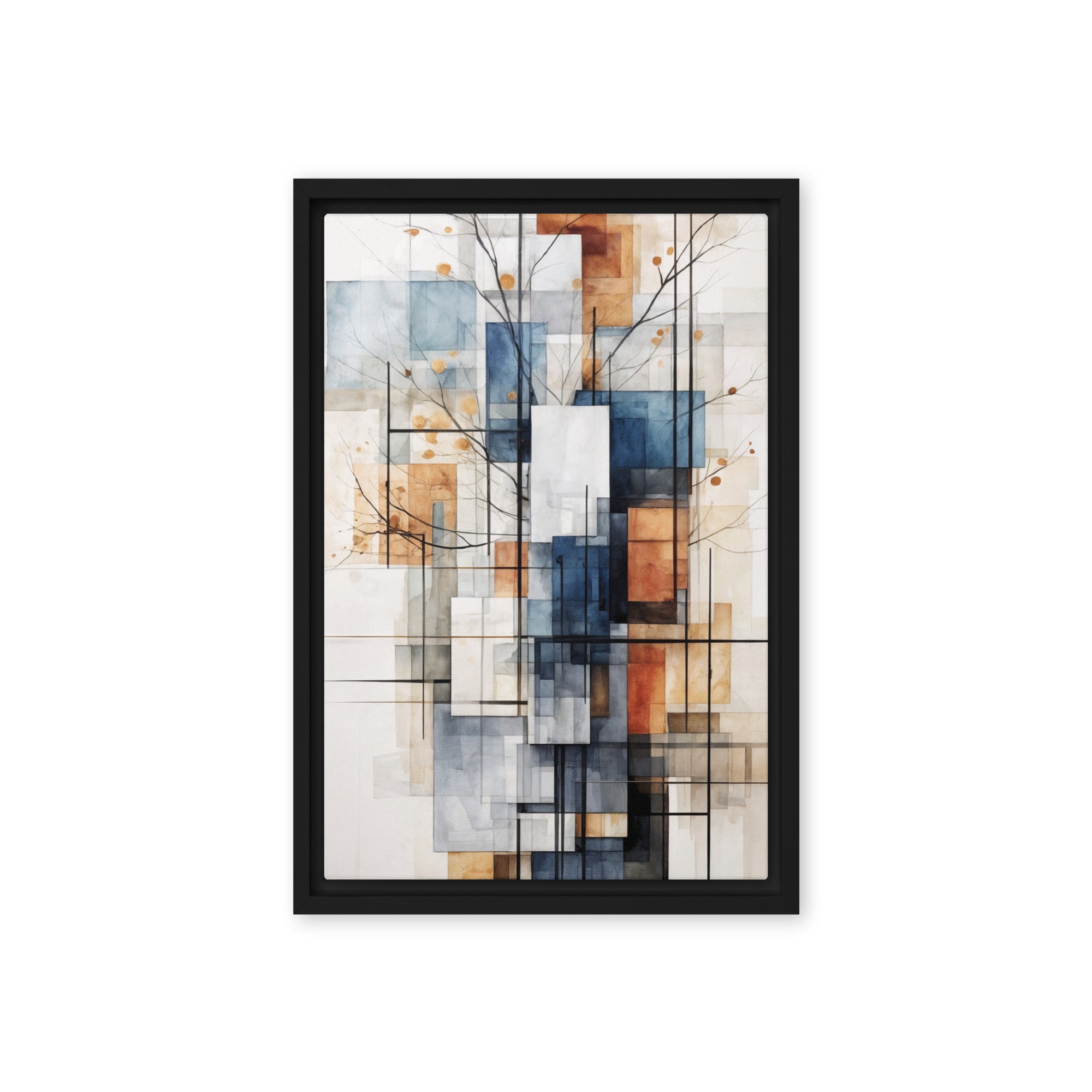 True wall art product image as a framed canvas print in black frame, 18 x 24 inch large size
