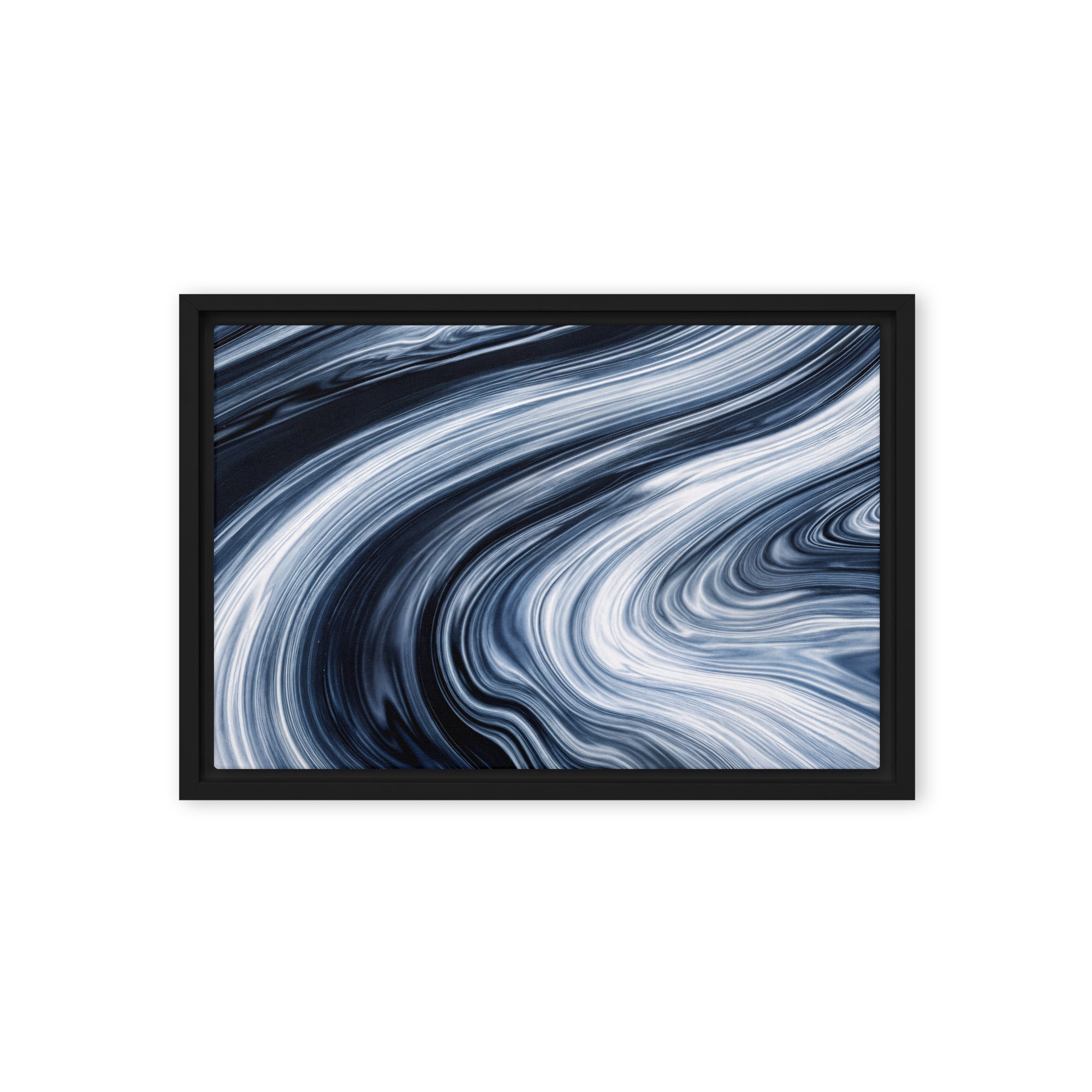 Vortex framed canvas print product view in brown frame, 11 x 14 inch universal size
