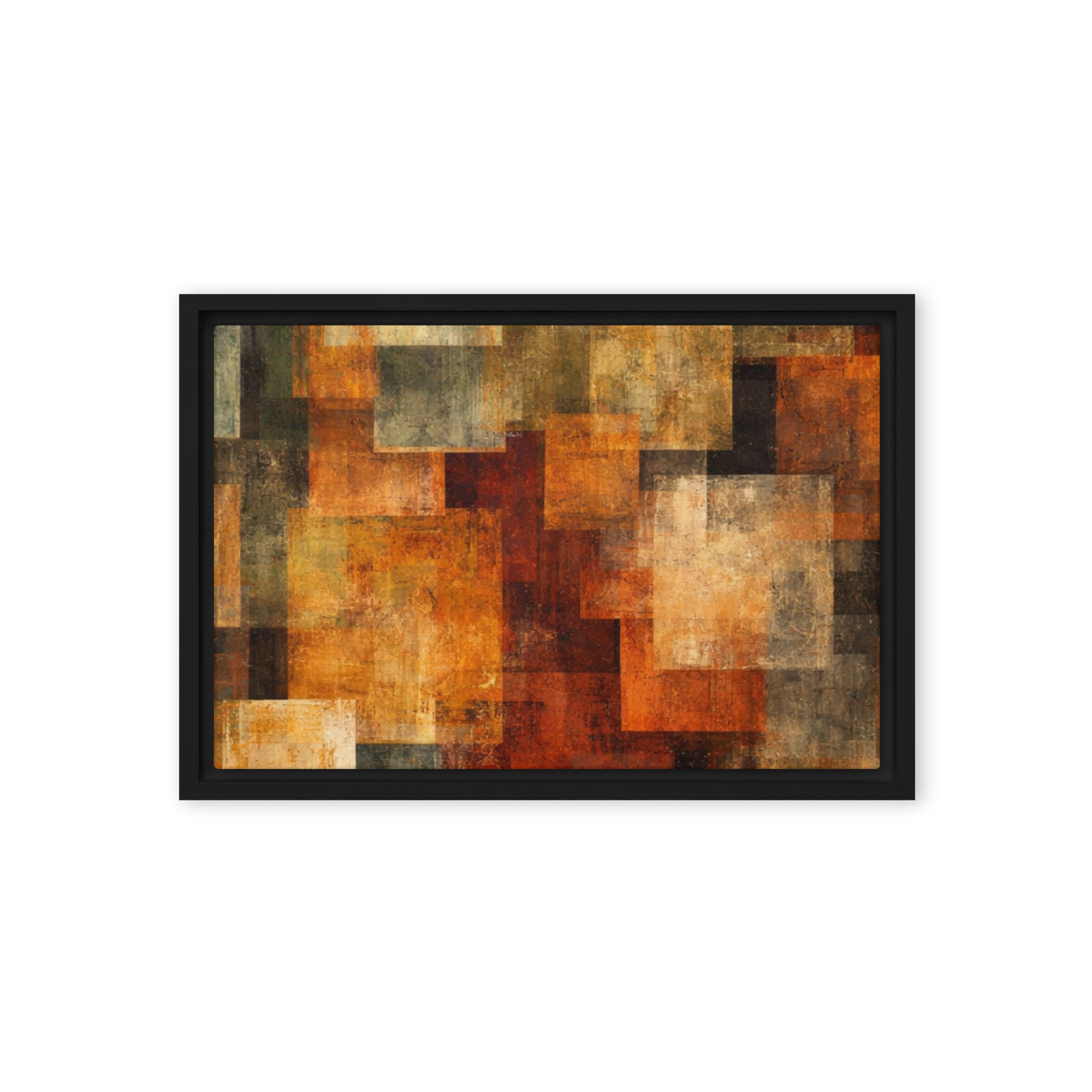 Harvest framed canvas print image for product listing in brown frame, 12 x 12 inch universal size