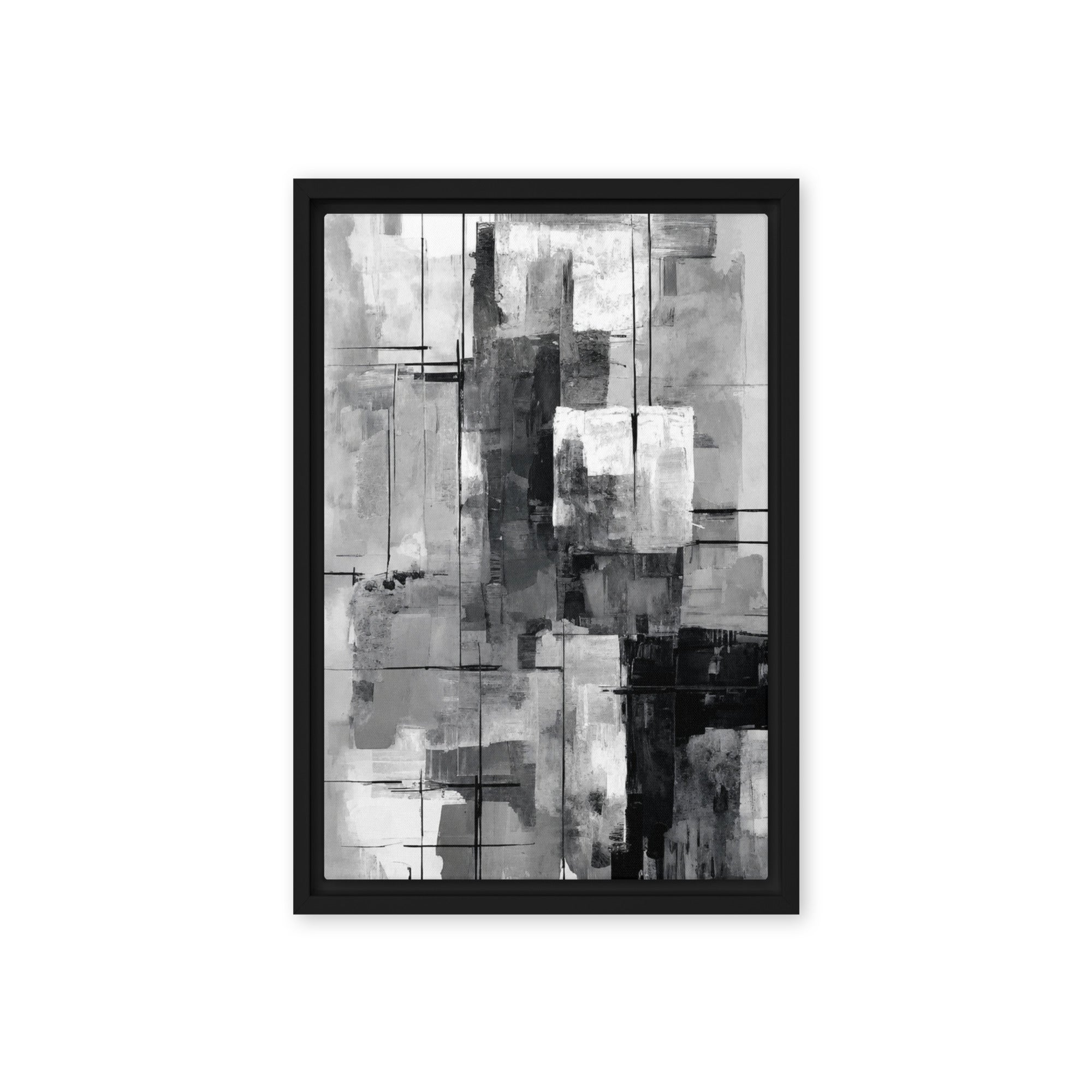 Align framed canvas print image for product listing in brown frame, 12 x 12 inch universal size