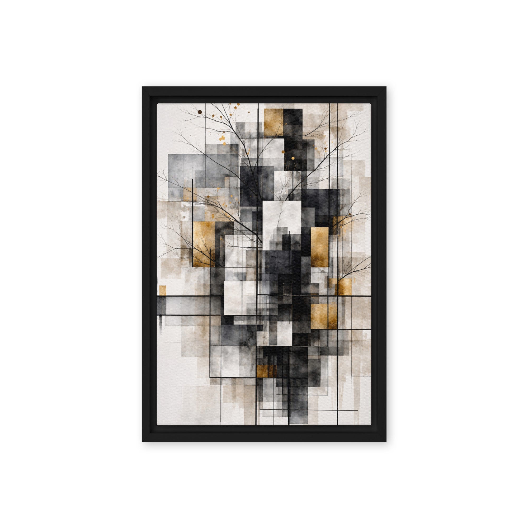 Avect framed canvas print product view in brown frame, 11 x 14 inch universal size