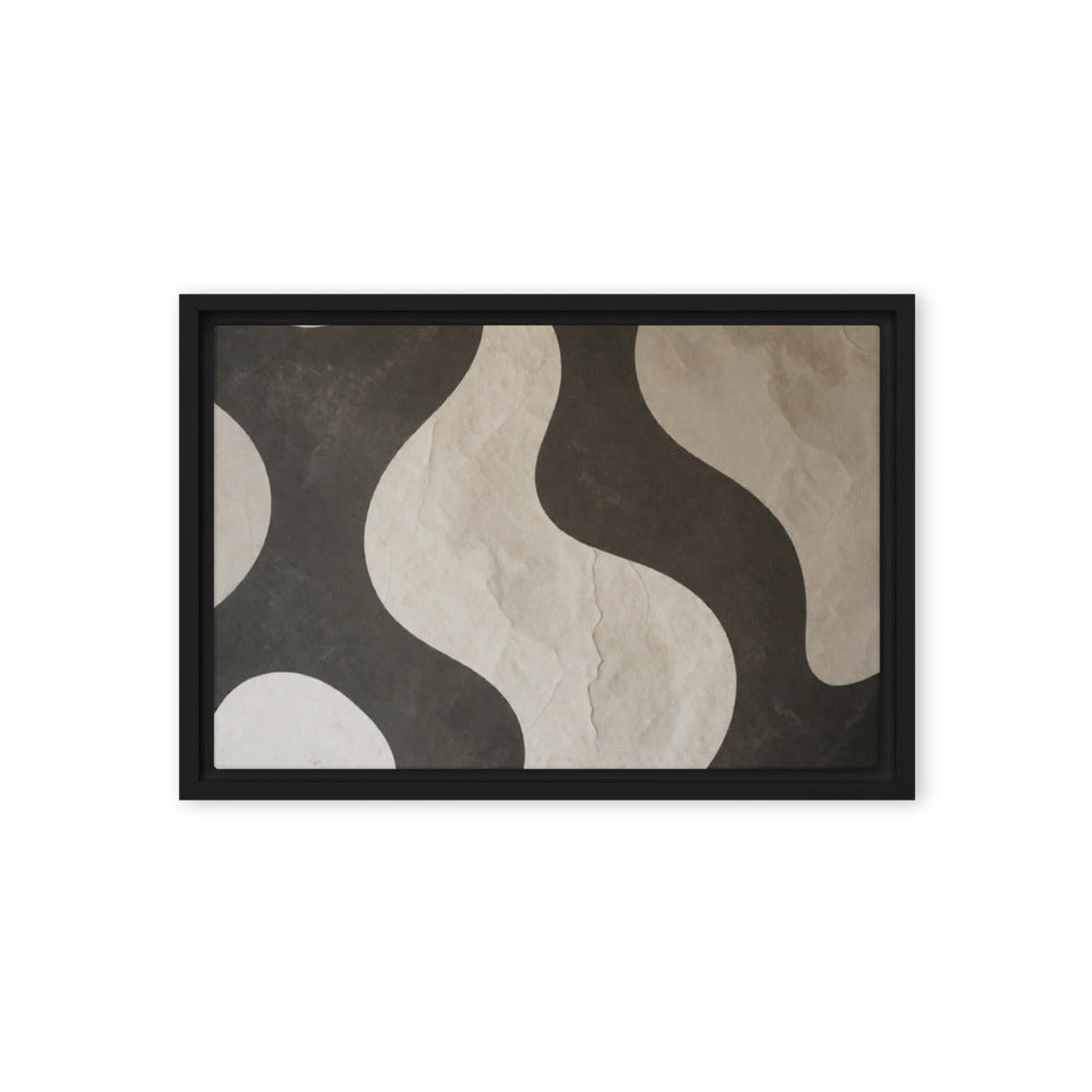 TWILL — Framed Canvas, Black, 12×18