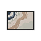 Spall framed canvas artwork with fractured stone-like layers and linear fissures, shown on white.